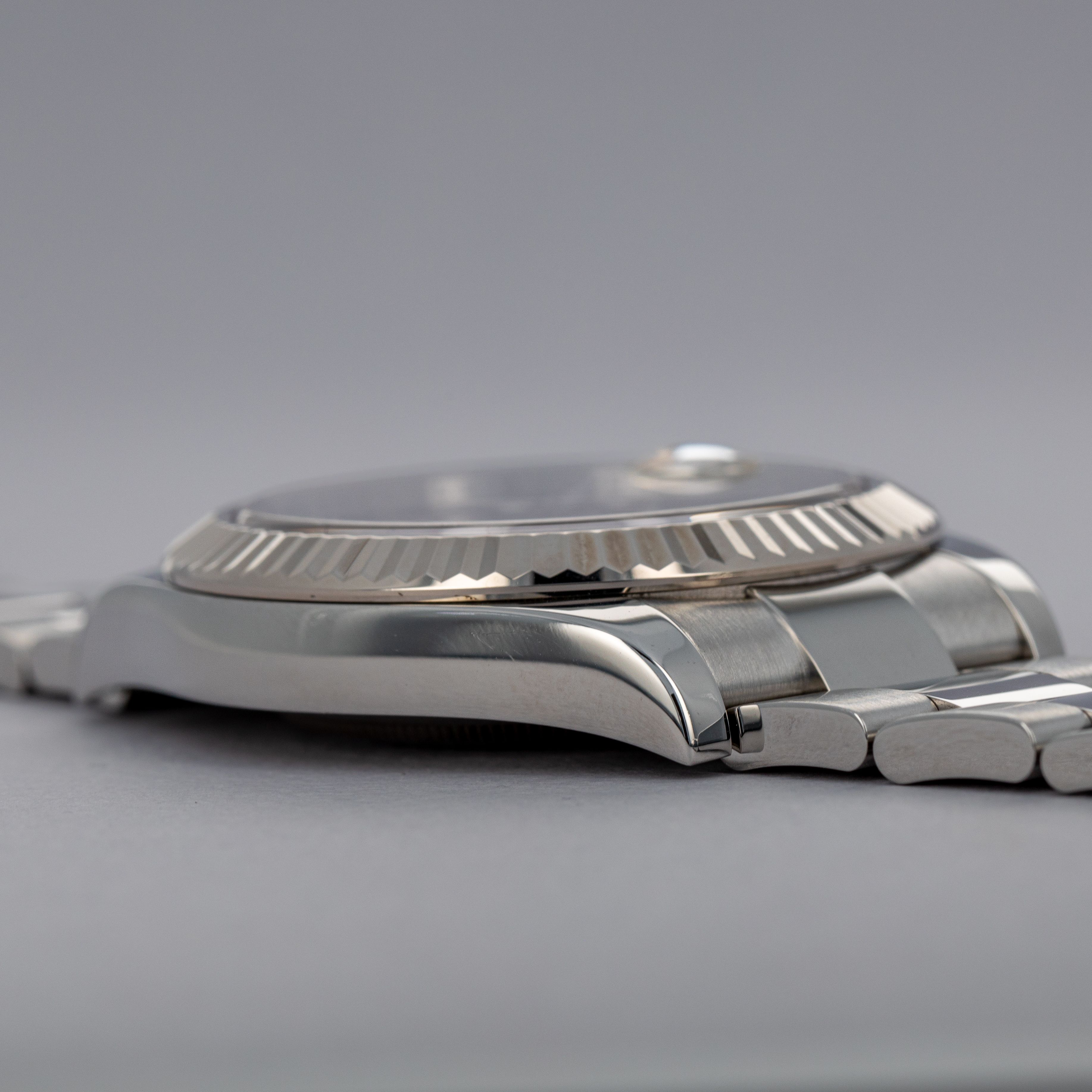 Rolex Datejust II 41mm 116334 Blue Dial Fluted Bezel Box and