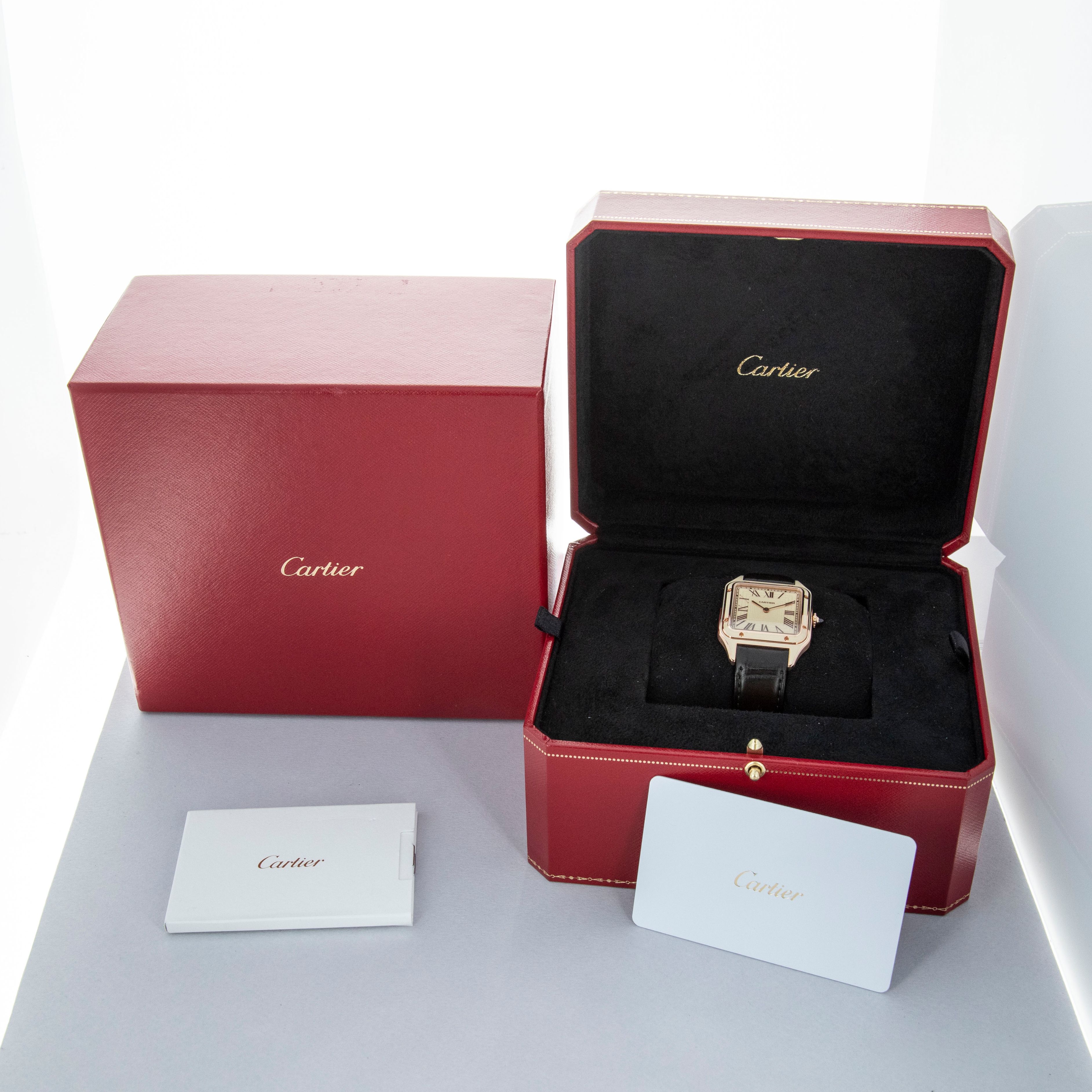 CARTIER SANTOS DUMONT CREAM LACQUERED 18K RG WGSA0054 | Auctions