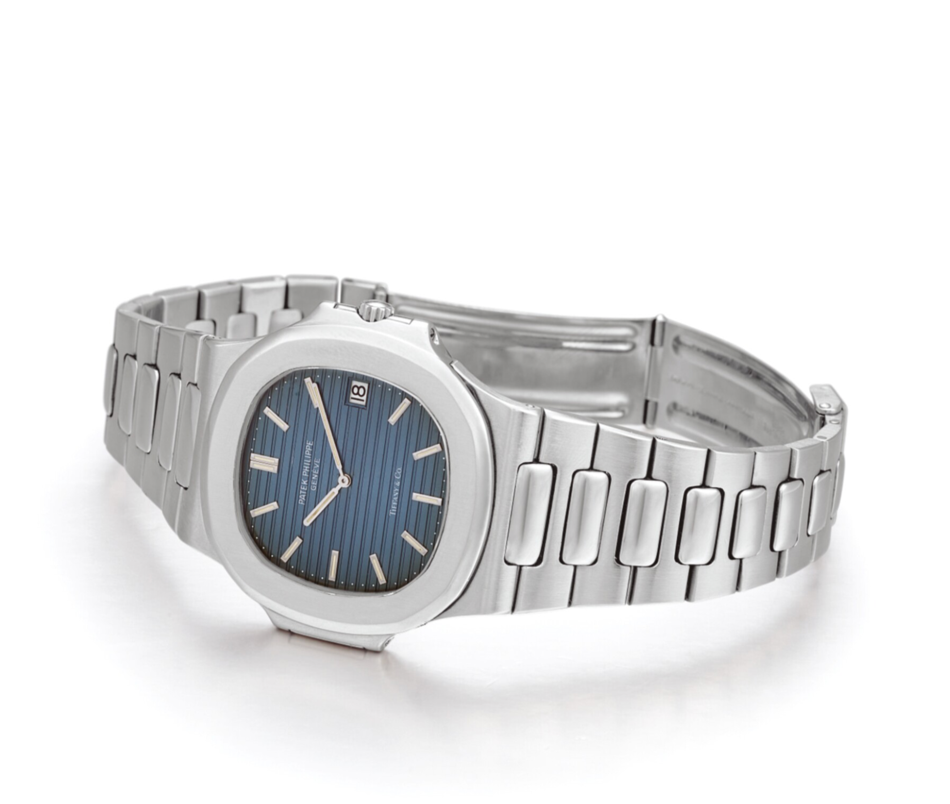 PATEK PHILIPPE | NAUTILUS, REFERENCE 3700 A STAINLESS STEEL BRACELET WATCH WITH DATE, RETAILED BY TIFFANY & CO.