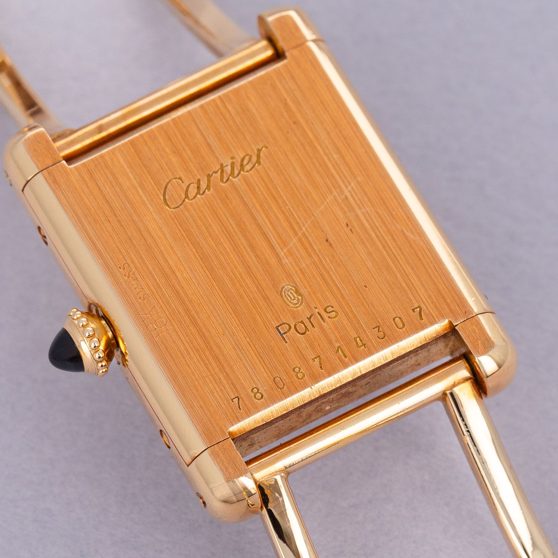 Cartier Tank Louis 78087 18k YG with Custom Bracelet | Auctions