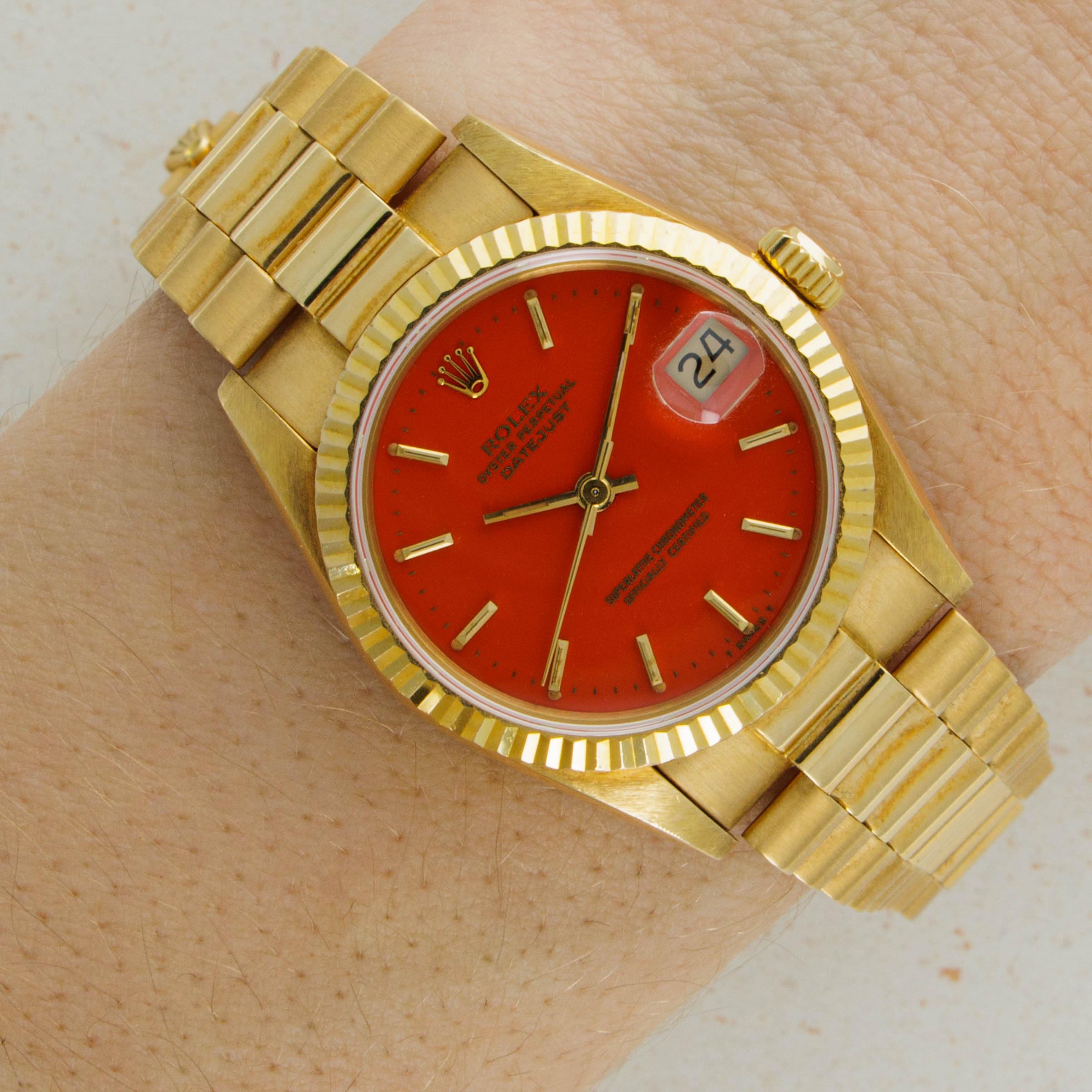 Rolex Datejust 68278 Ladies President Orange Stella Auctions