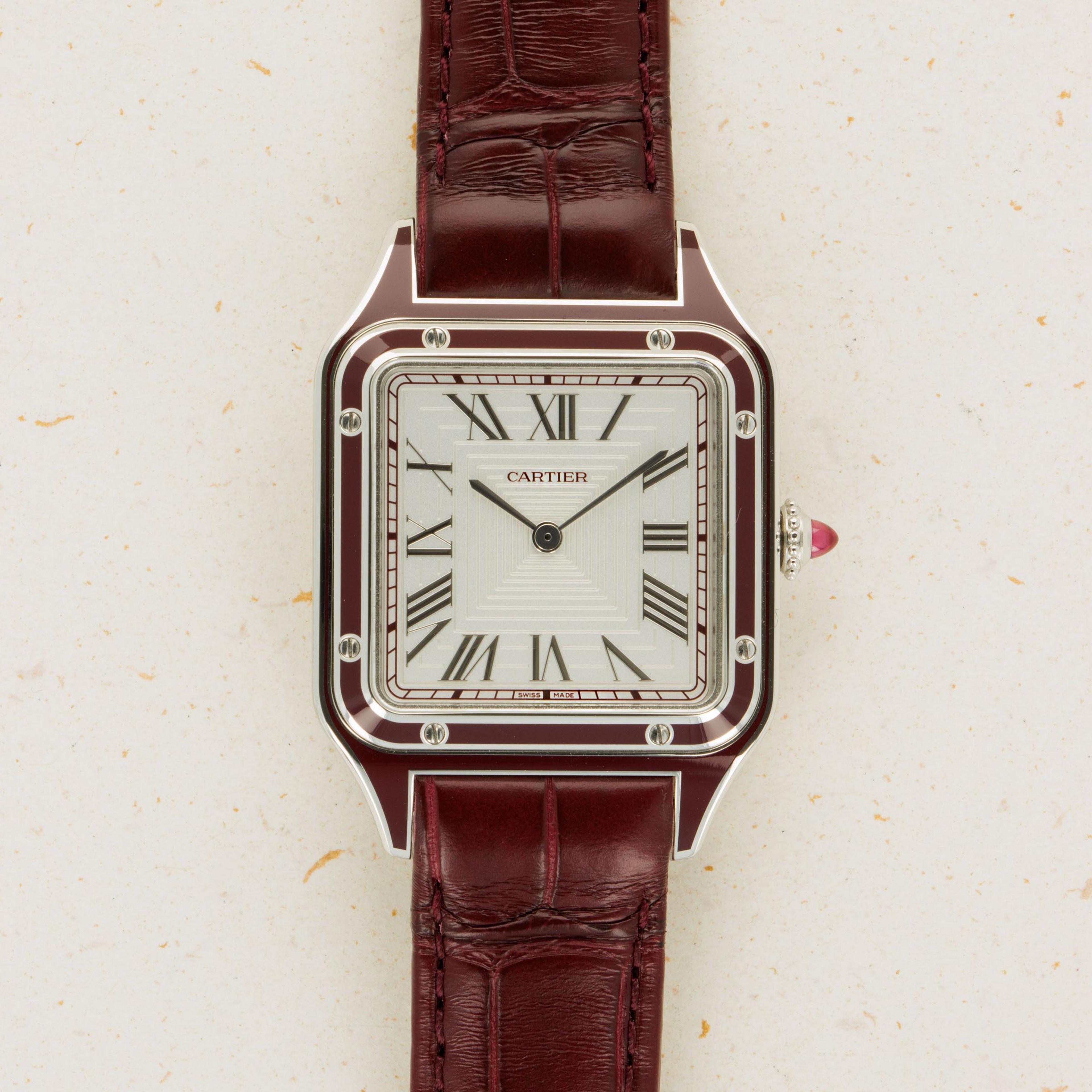 Cartier Santos Dumont Lacquered Rose Gold Watch