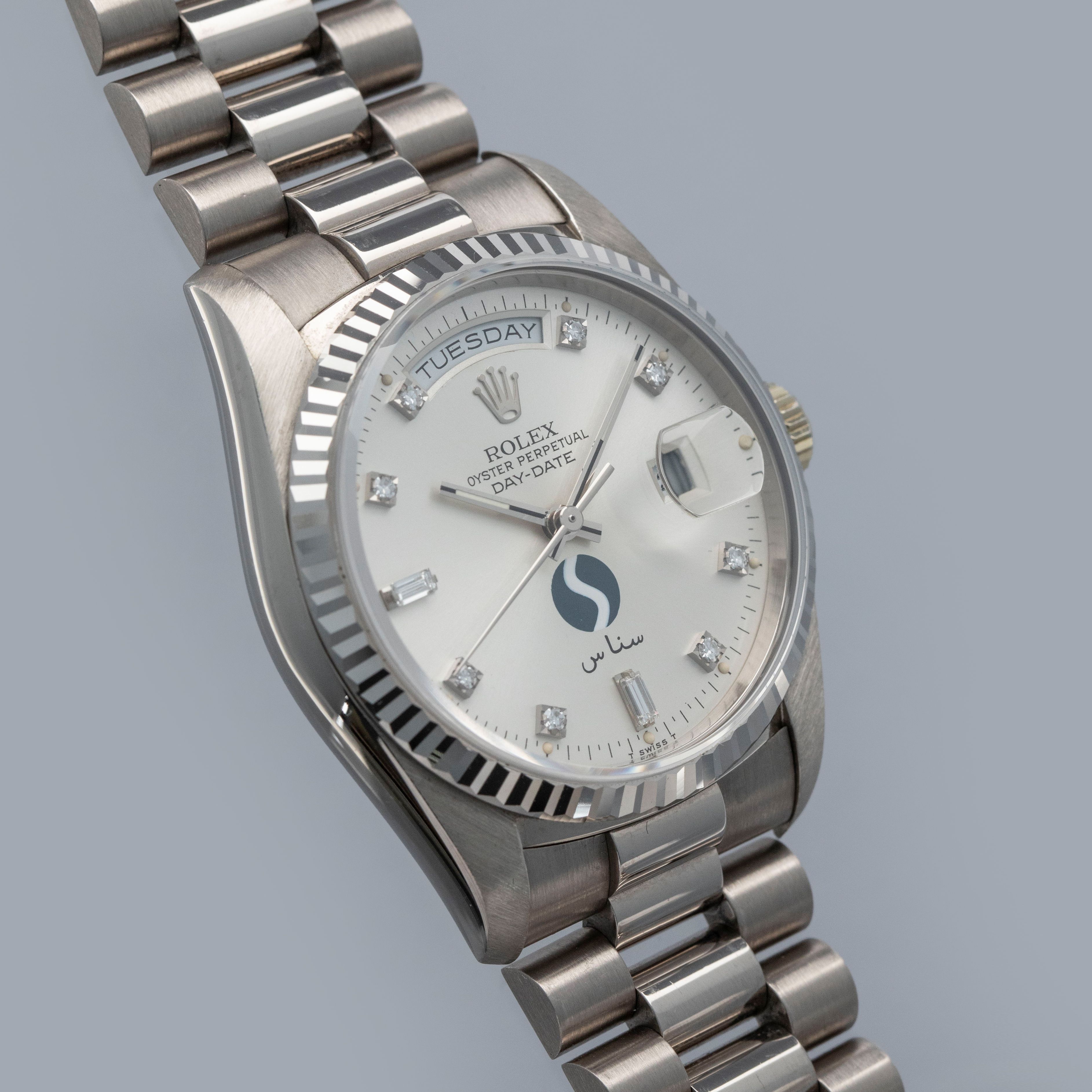 Rolex Day-Date 18239 Diamond Dial SNAS Aviation Dial 18k WG