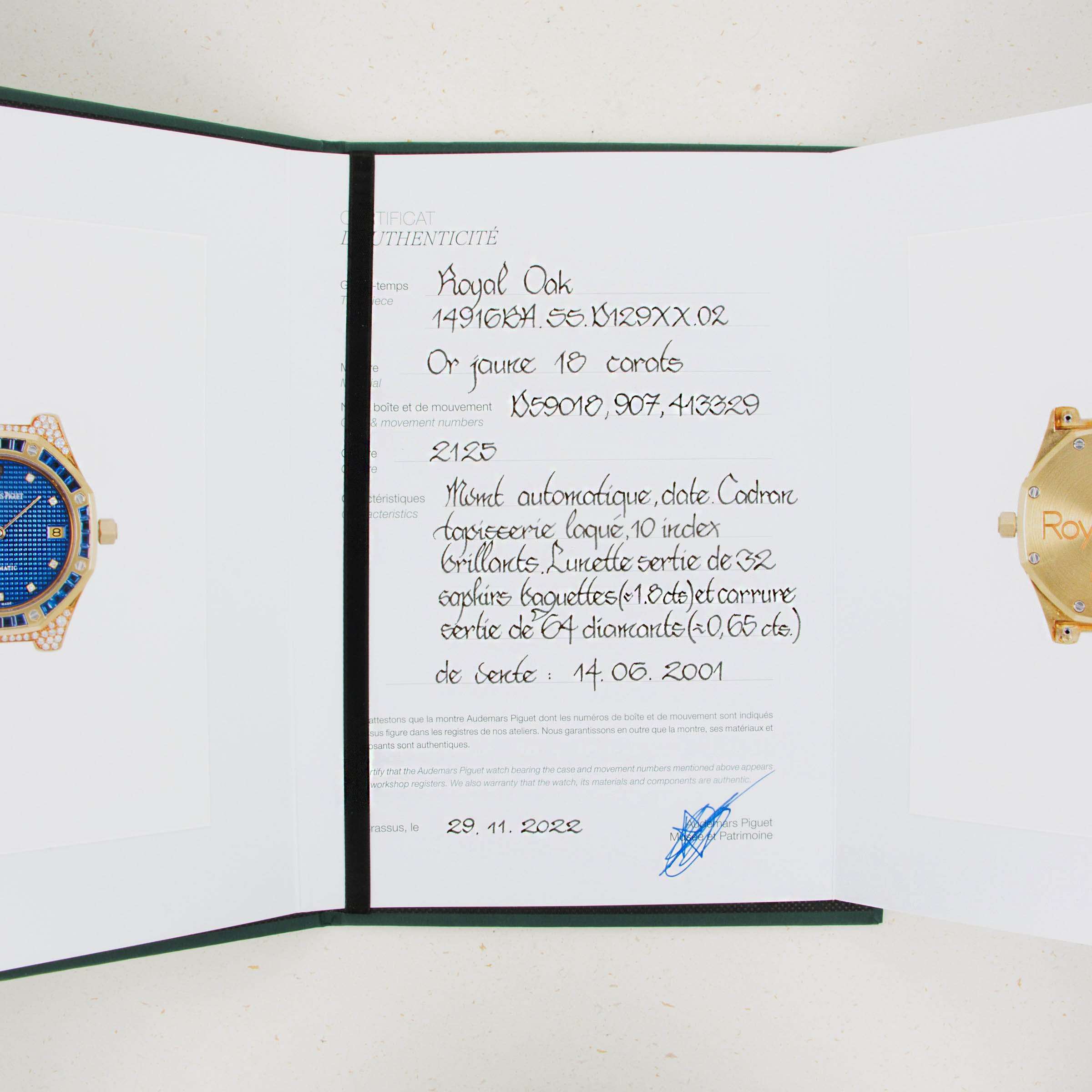 Audemars piguet certificate of authenticity hot sale