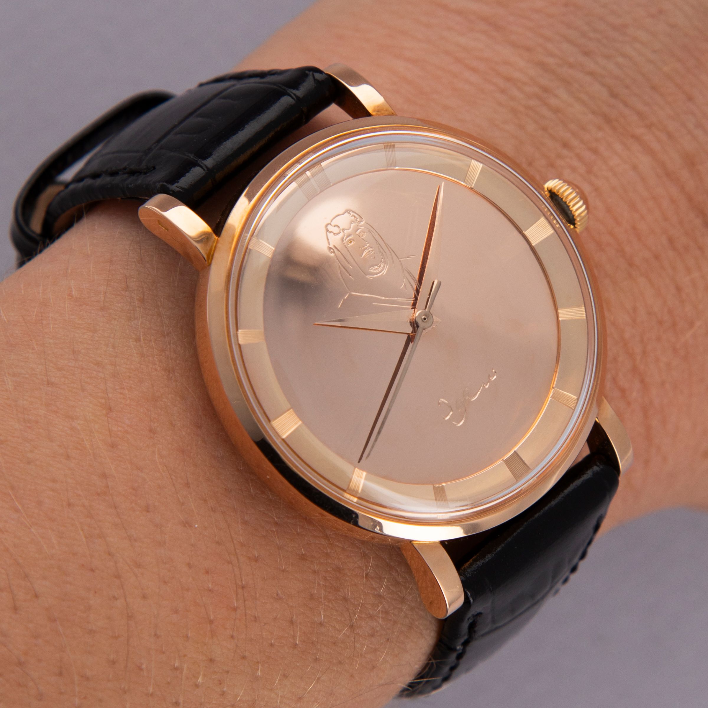 Universal Geneve Polerouter 10234 Ibn Saud Dial 18k PG | Auctions