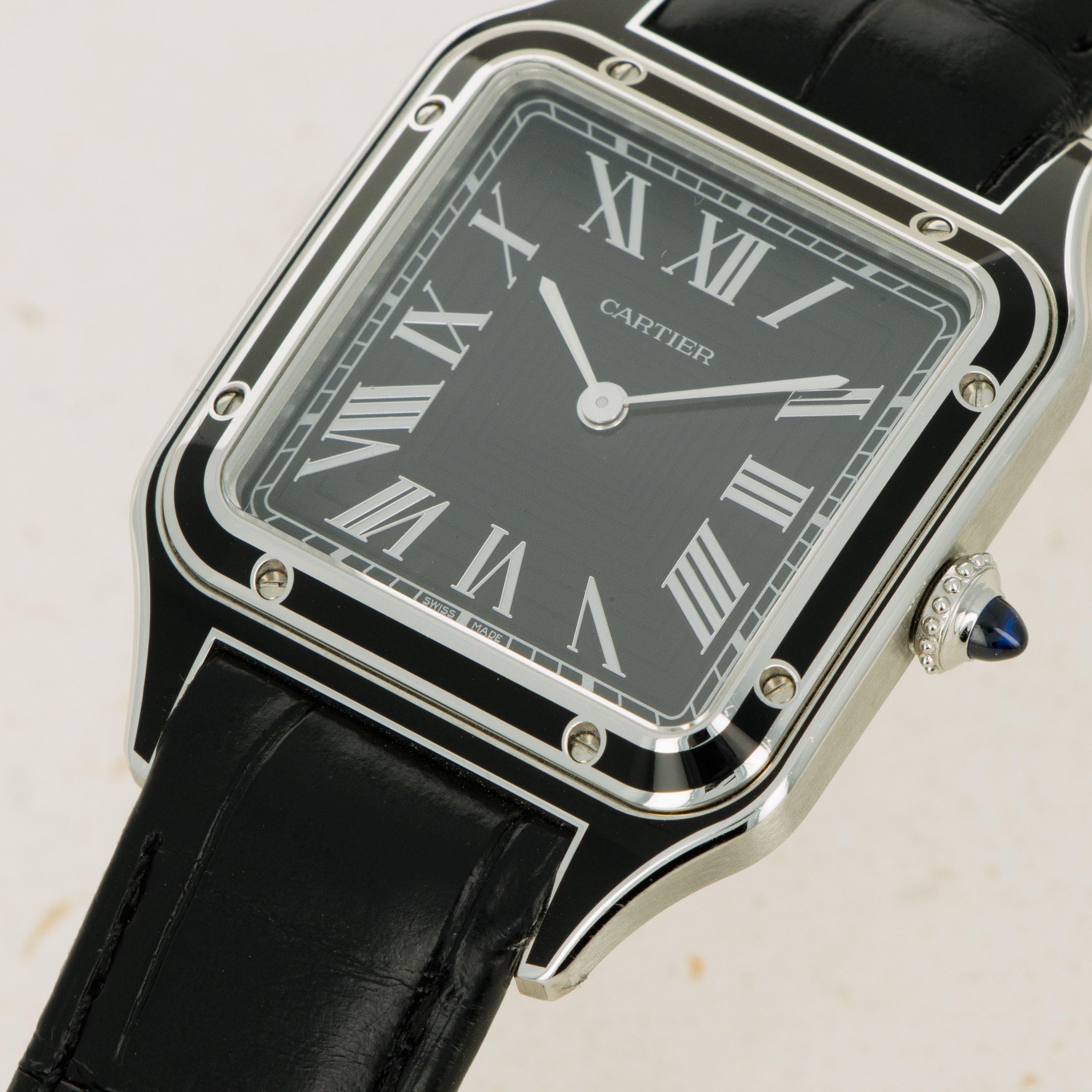 Cartier Santos Dumont Black Lacquered Steel Case WSSA0046