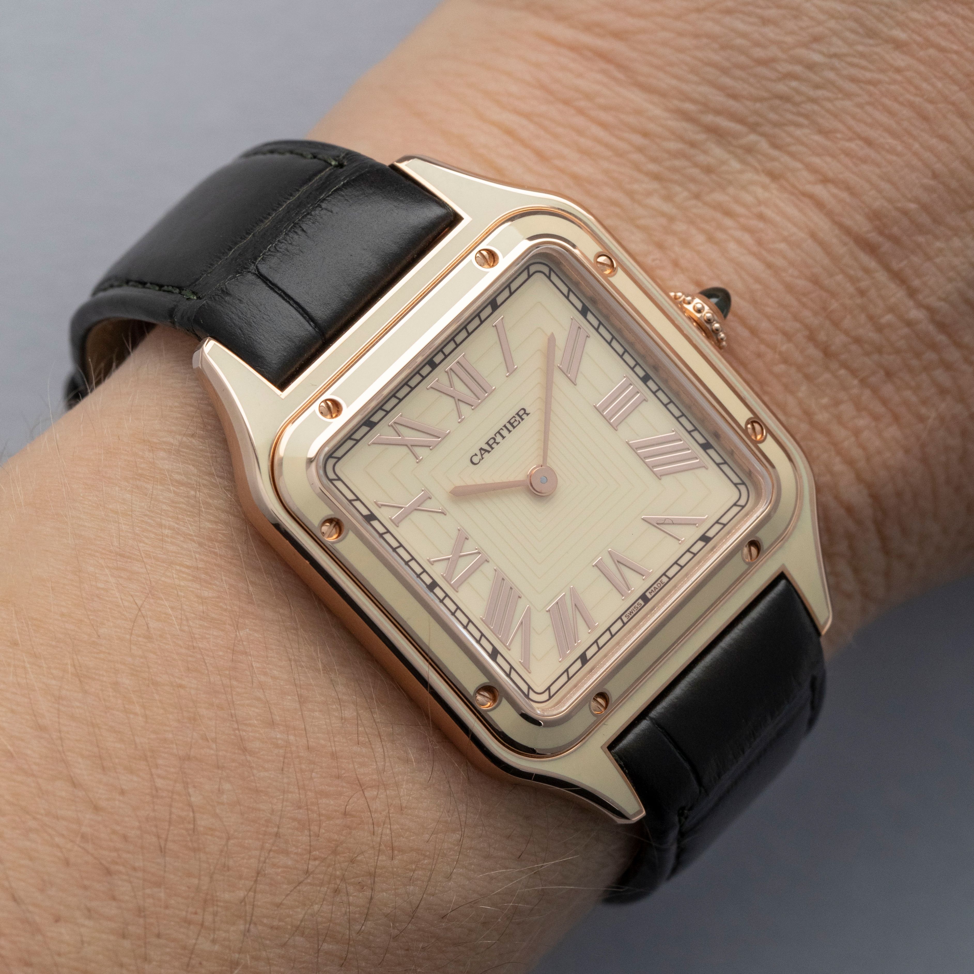 CARTIER SANTOS DUMONT CREAM LACQUERED 18K RG WGSA0054 | Auctions