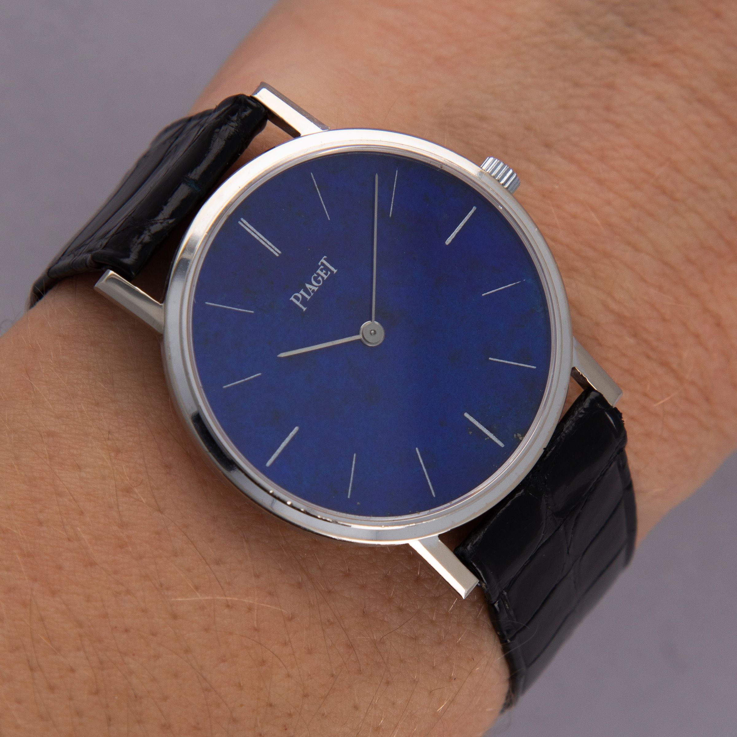 Piaget Manual-Wind 9003 Lapis Lazuli Dial 18k WG | Auctions