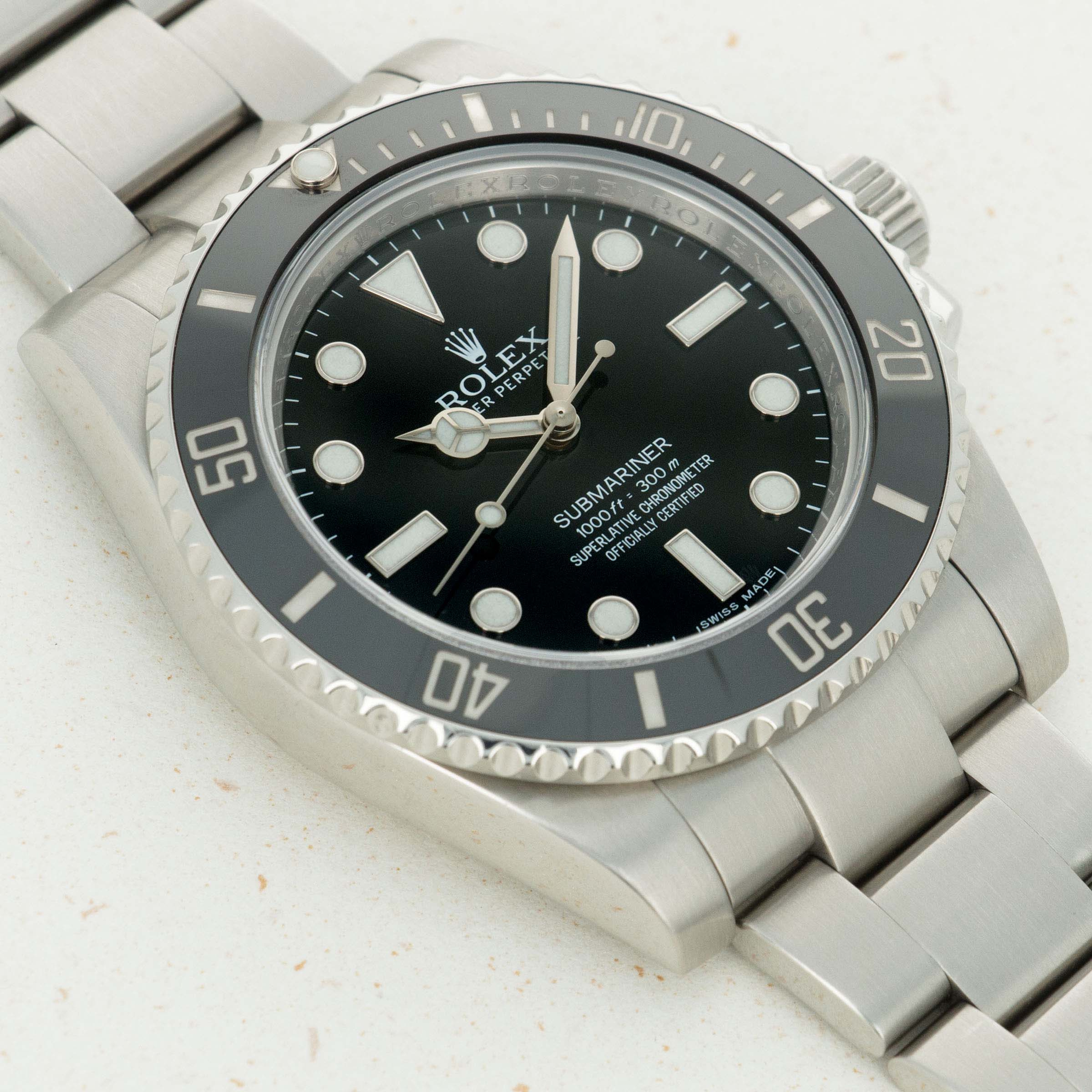 The Case    One of the last 40mm Rolex Submariners ever produced, the ref. 114060 marks the end of an era for the Submariner as its distinctive Maxi-case is now retired. Bringing a modern heft to the watch, the Maxi-case was beloved for its confident profile and unique aesthetic that will likely never been seen in the Submariner collection again.