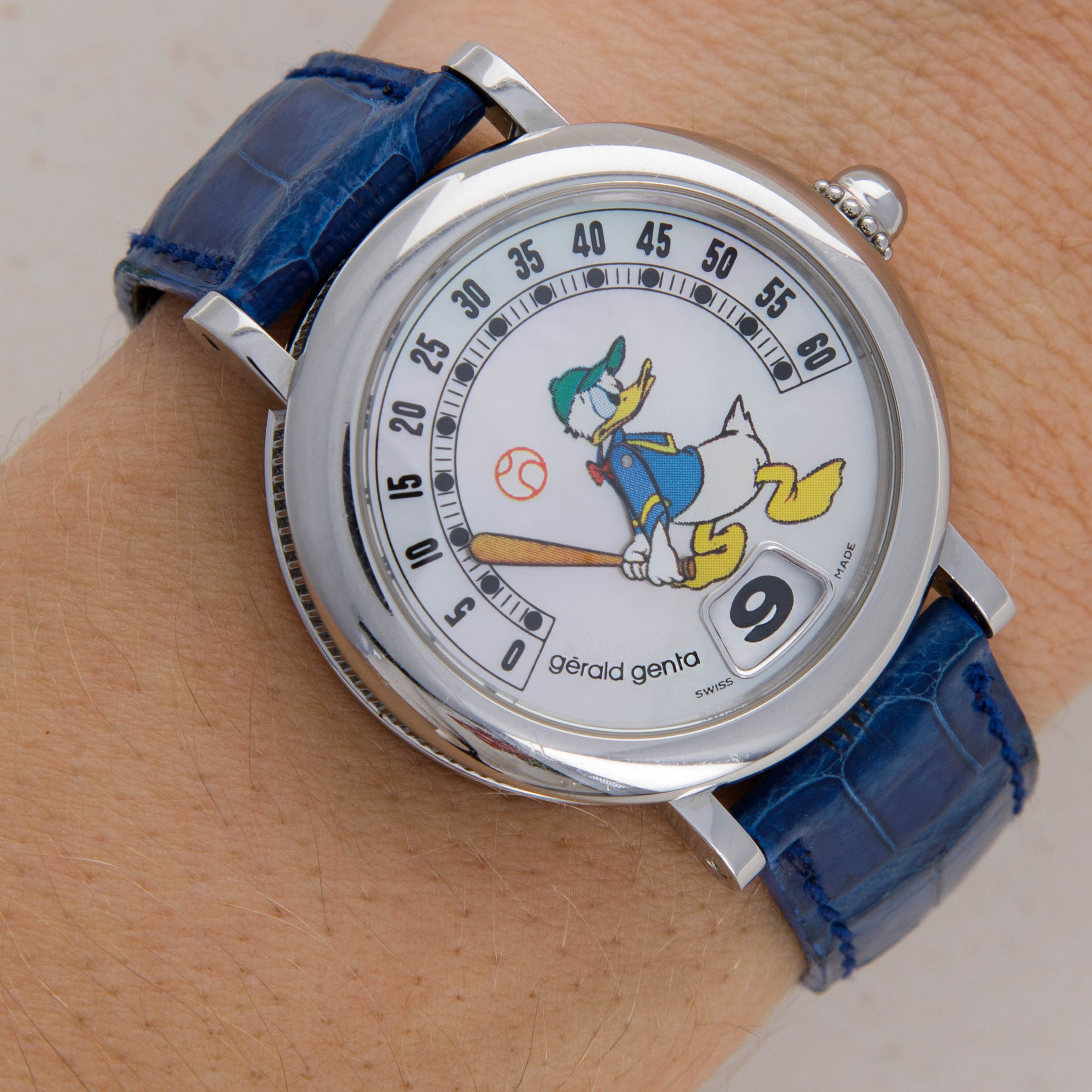 Gerald Genta Retro G3612 Donald Duck Baseball MOP Dial Steel