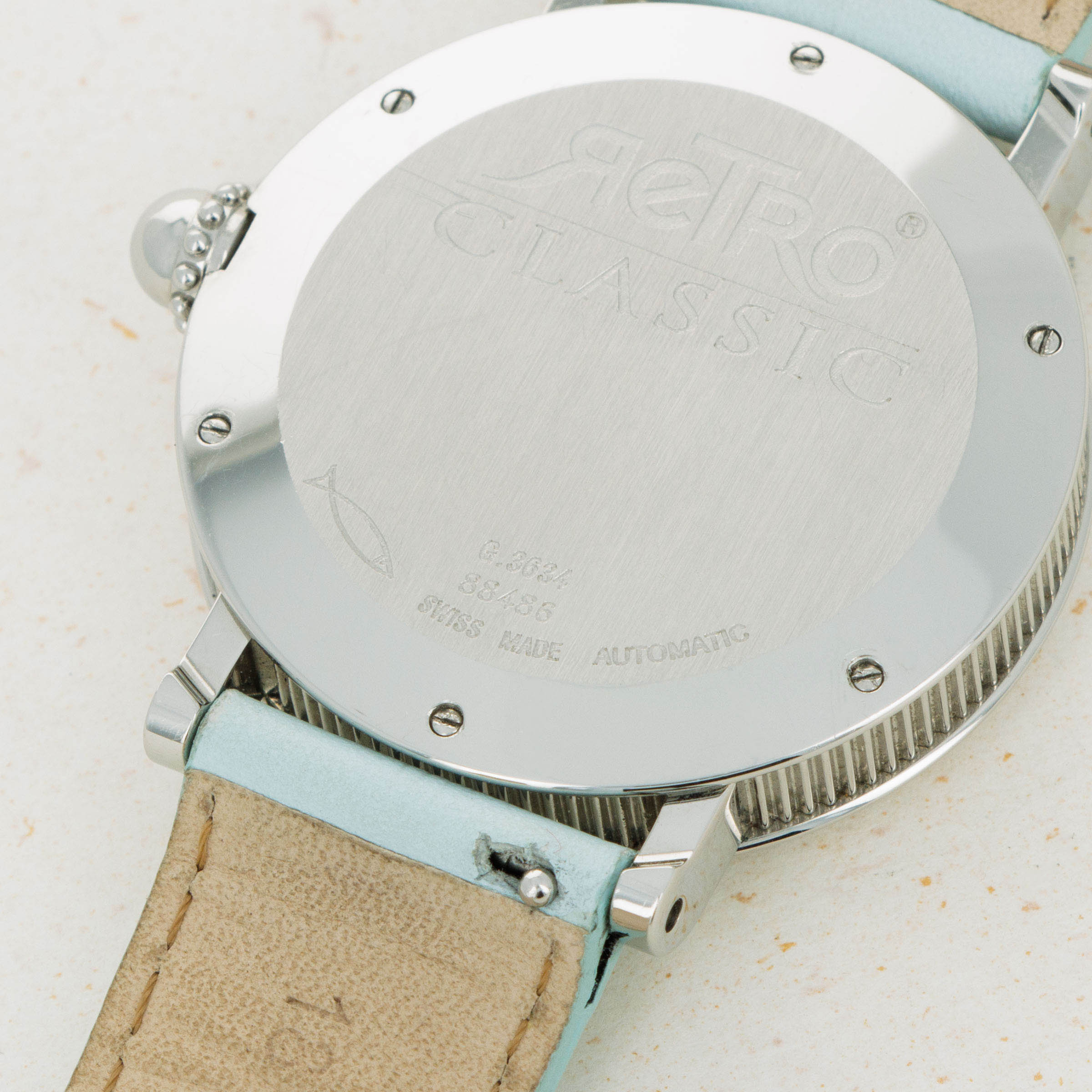 Gerald Genta Retro Jump Hour G3634 Stainless Steel Mother of