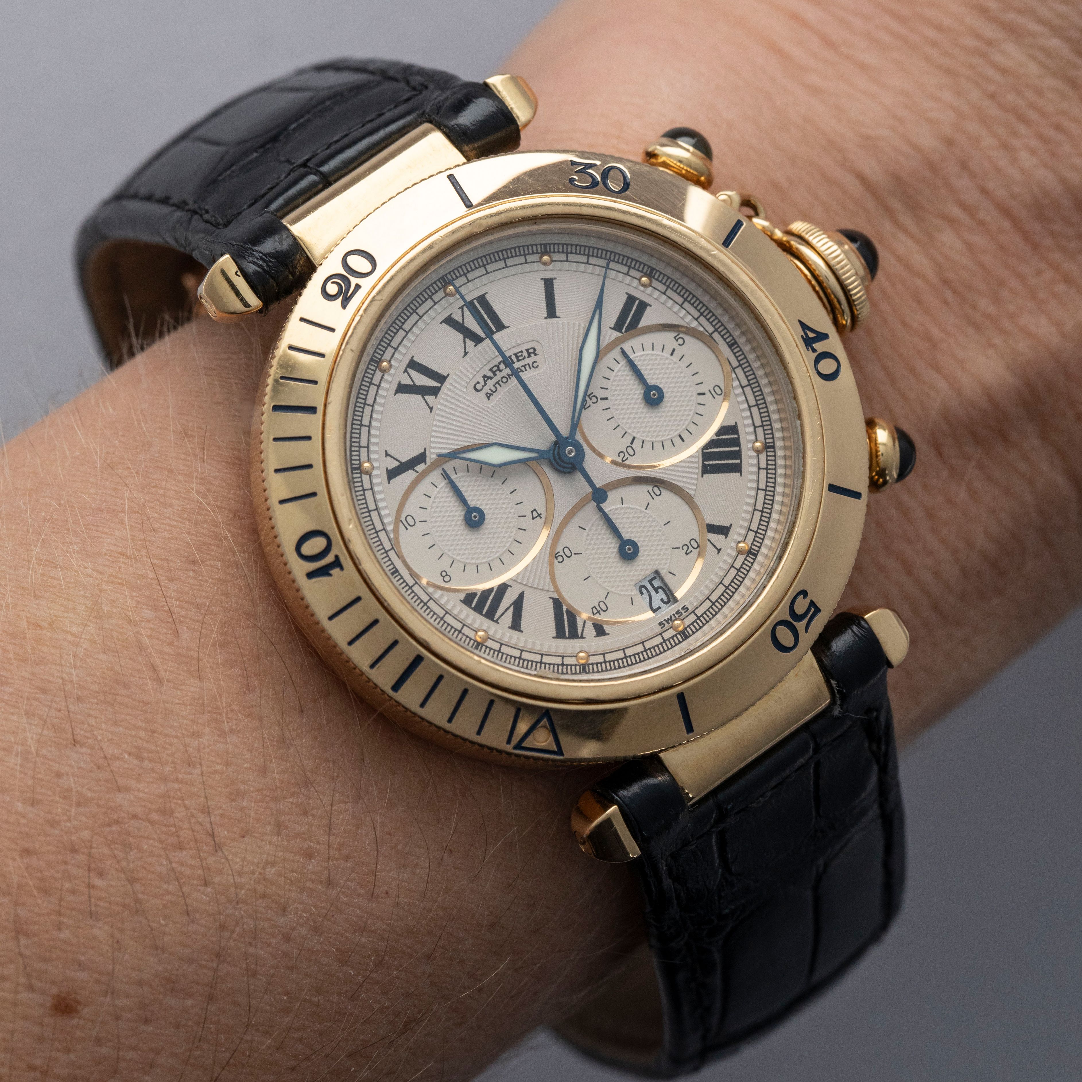 Cartier Pasha Chronograph 2111 18K YG | Auctions | Loupe This