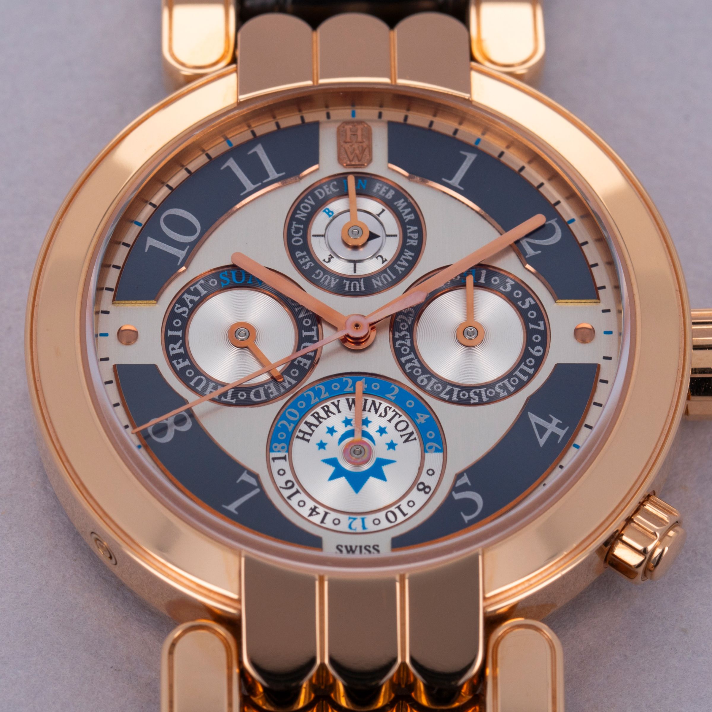 Harry Winston Premier Perpetual Calendar Timezone 200-MAWPC38 18k