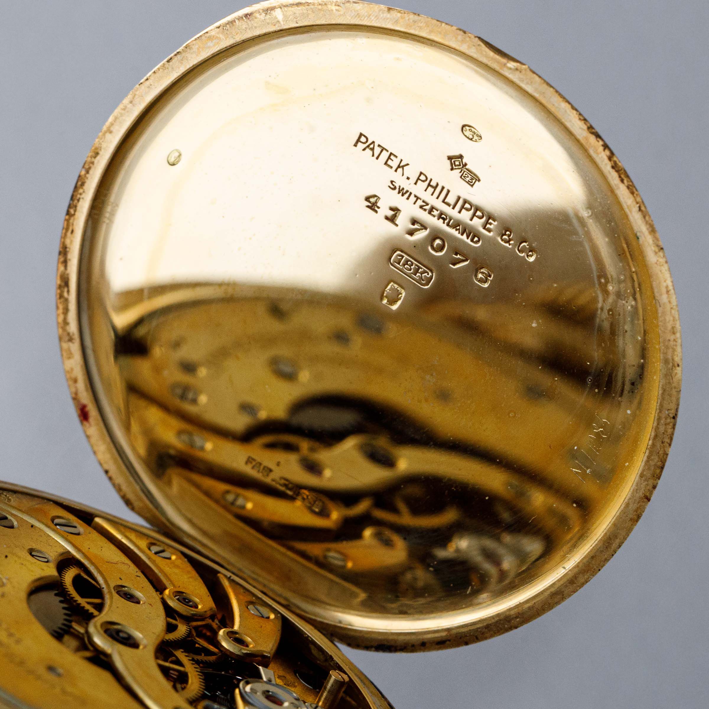 Patek Philippe Sector Dial Pocket Watch 18k YG with Original Box