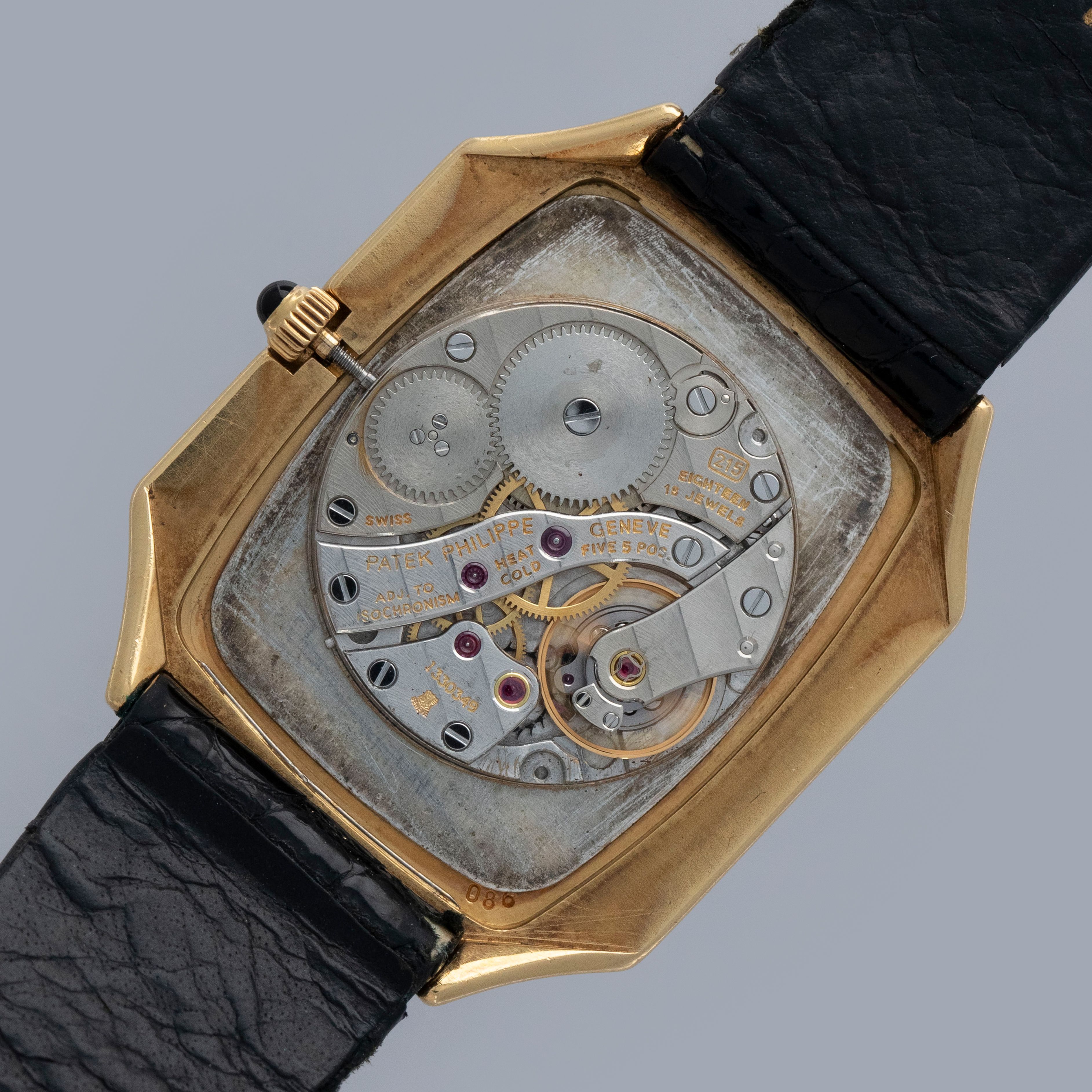 PATEK PHILIPPE ノベルティショール Patek Philippe 3729/1J Onyx Dial 18k YG with Extract of the