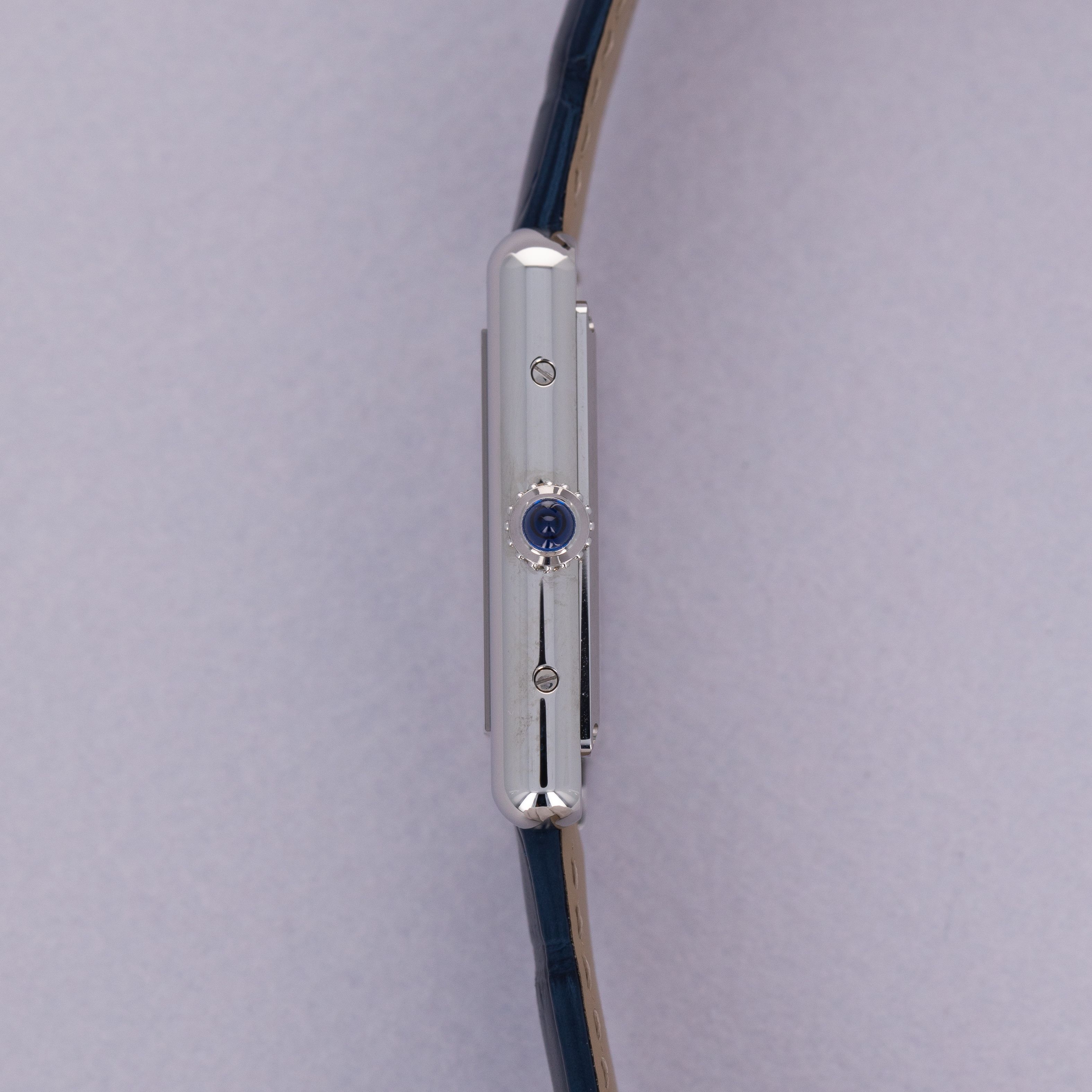 Cartier Must De Cartier WSTA0055 Tank Blue Dial Stainless Steel