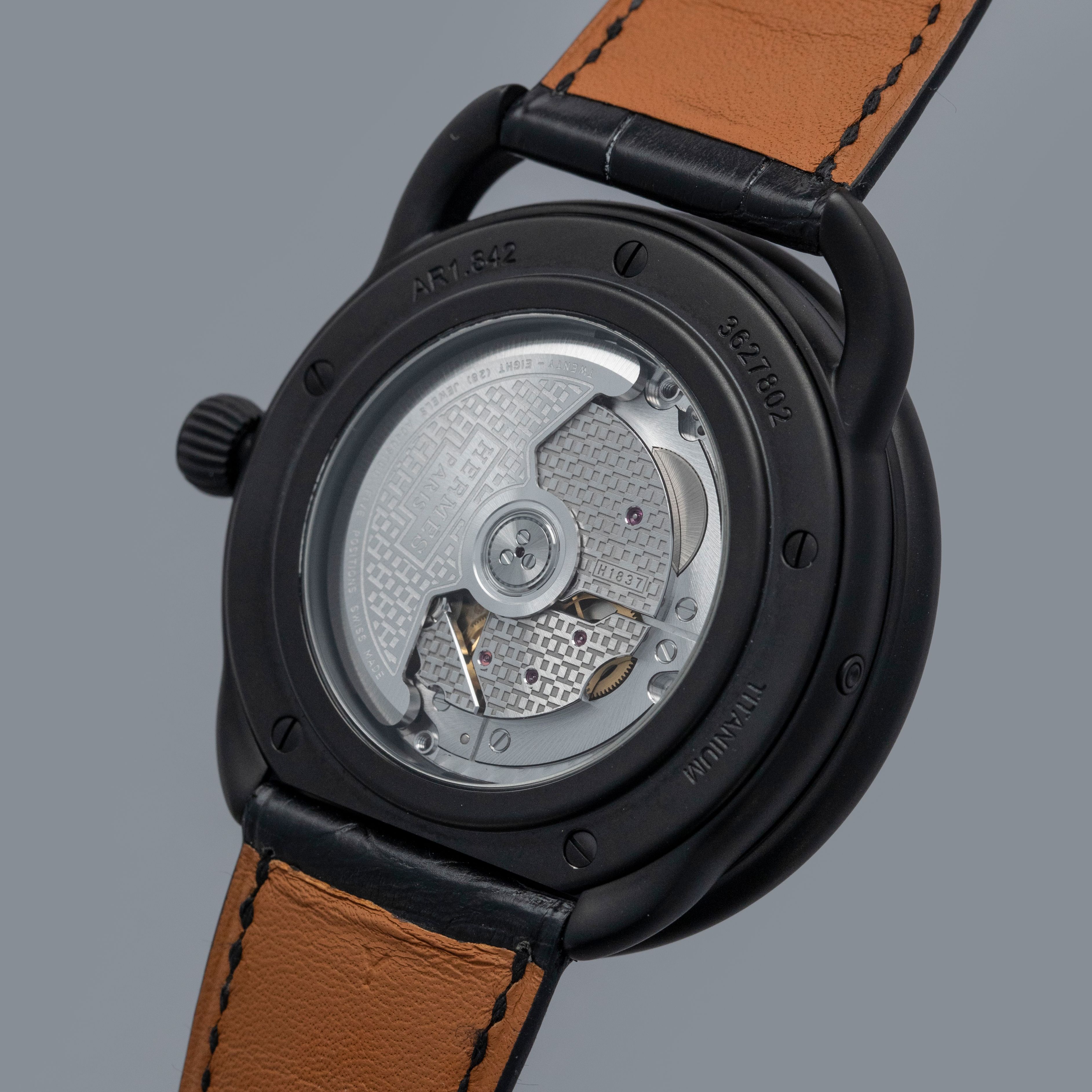 HERMES ボウル Hermes Arceau L'heure de la Lune W057134WW00 Black Jade Dial PVD