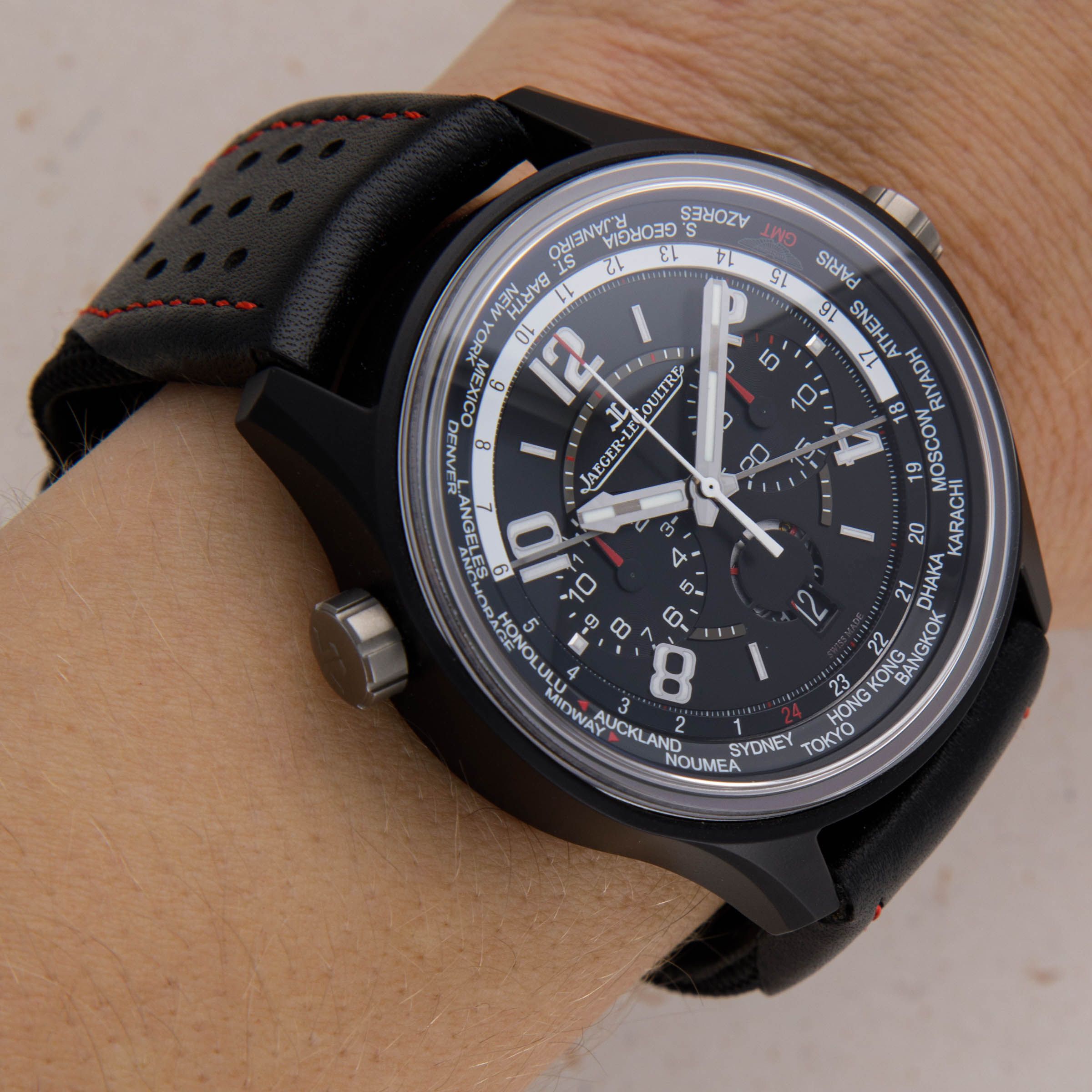 Jaeger LeCoultre AMVOX 5 Worldtime Chronograph Cermet Titanium