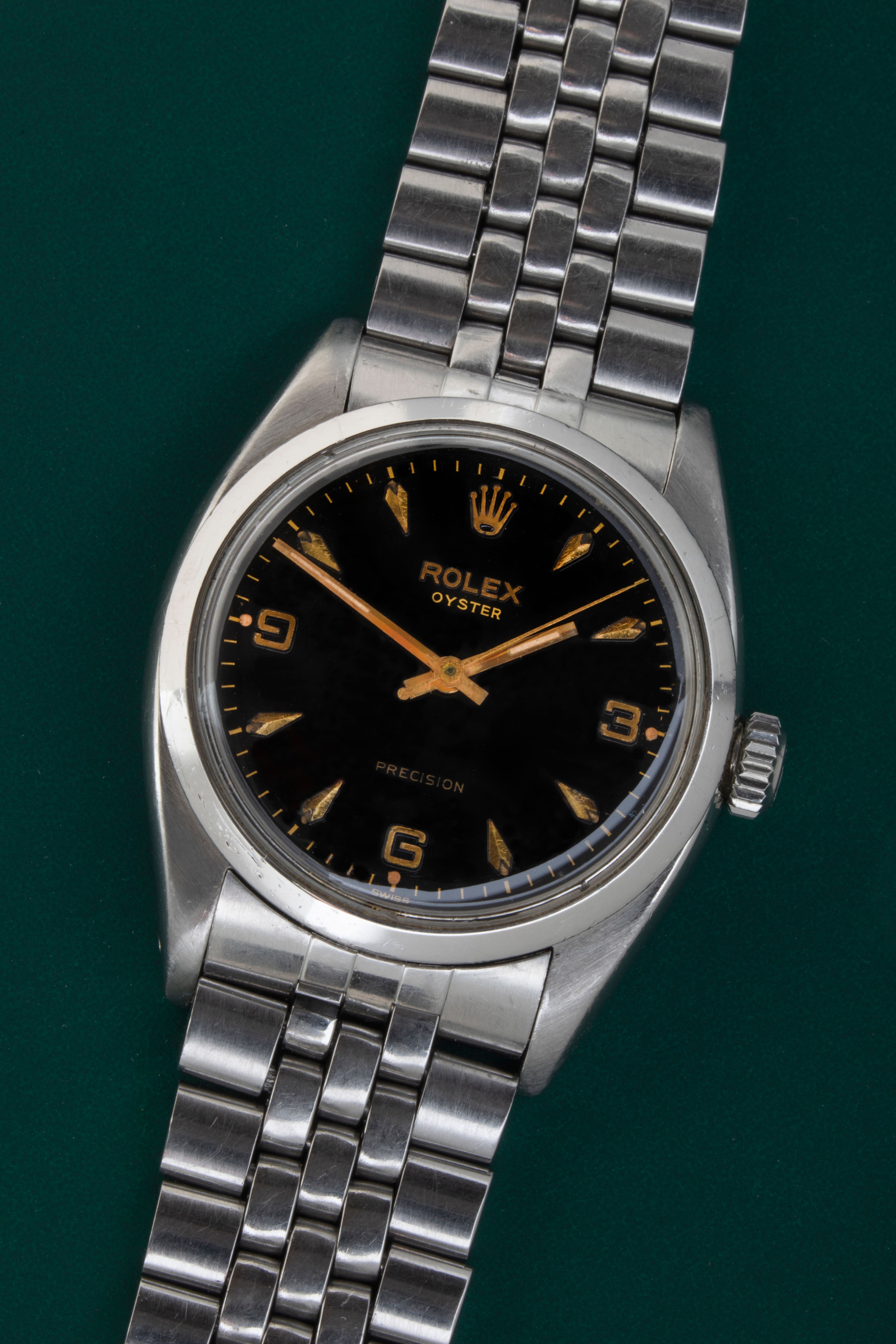 Rolex Oyster Precision 6426 Black Gilt Dial | Auctions | Loupe This