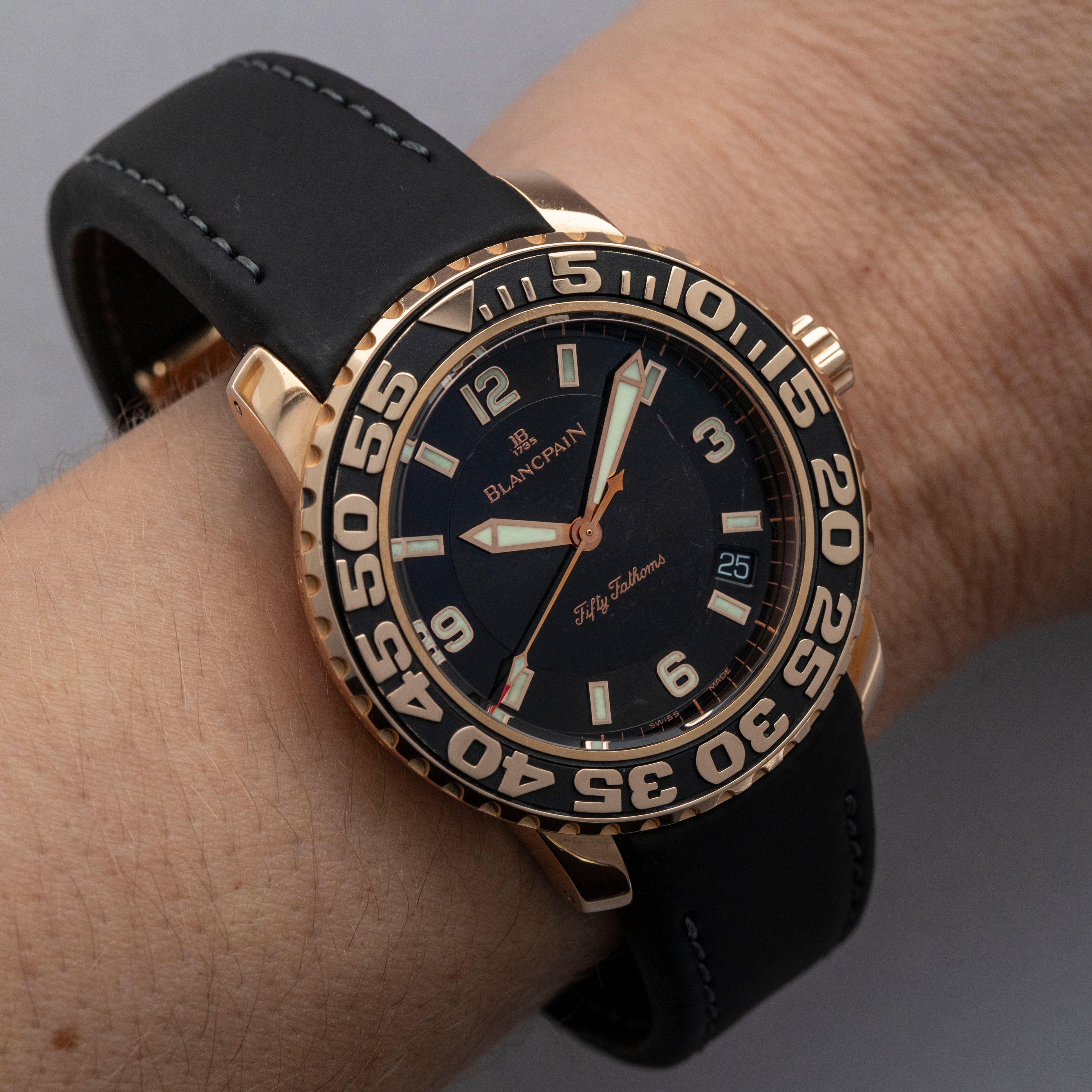 Blancpain Fifty Fathoms Trilogy Edition 18k RG | Auctions | Loupe This