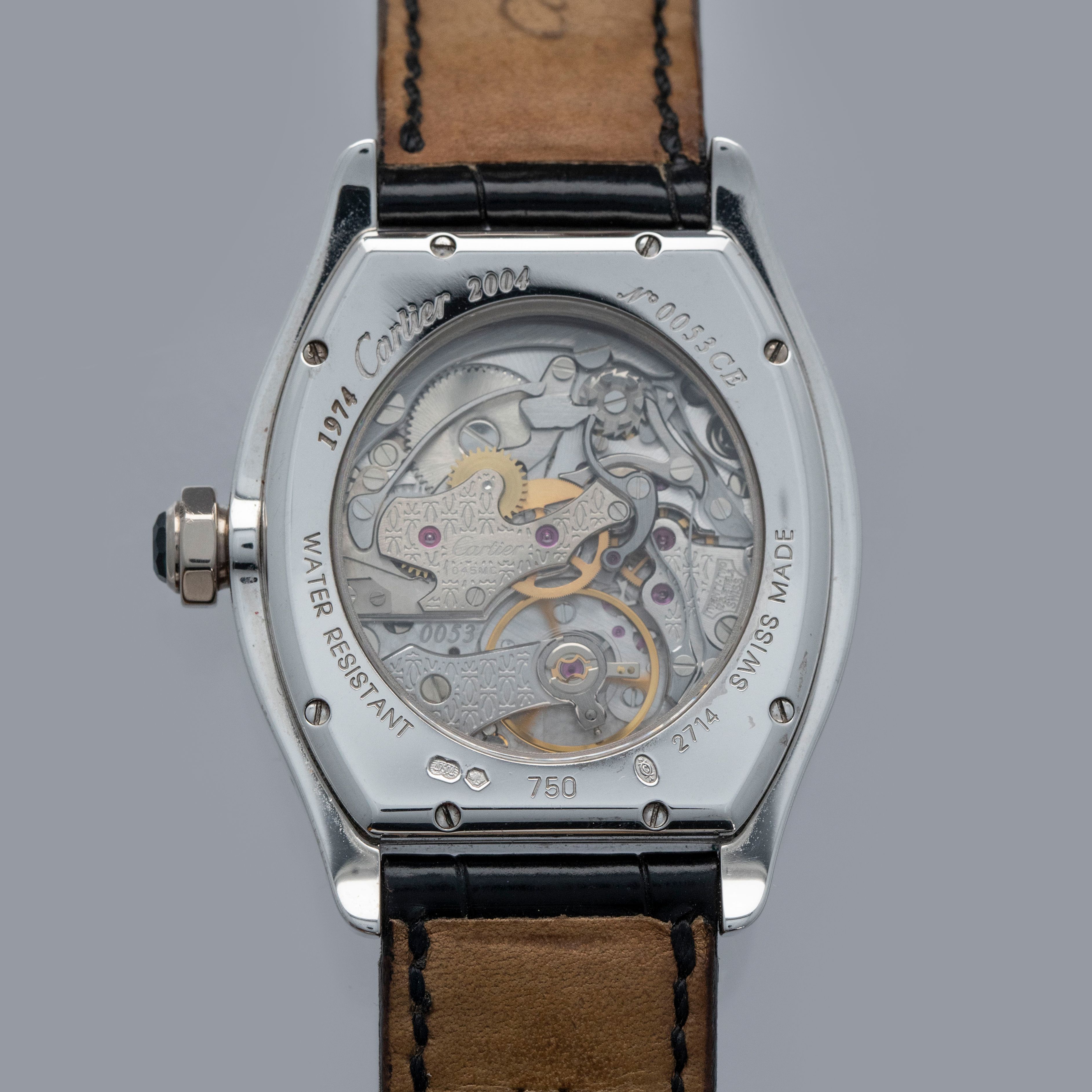 CARTIER CPCP TORTUE XL MONOPOUSSOIR CHRONOGRAPH 2714 18k WG