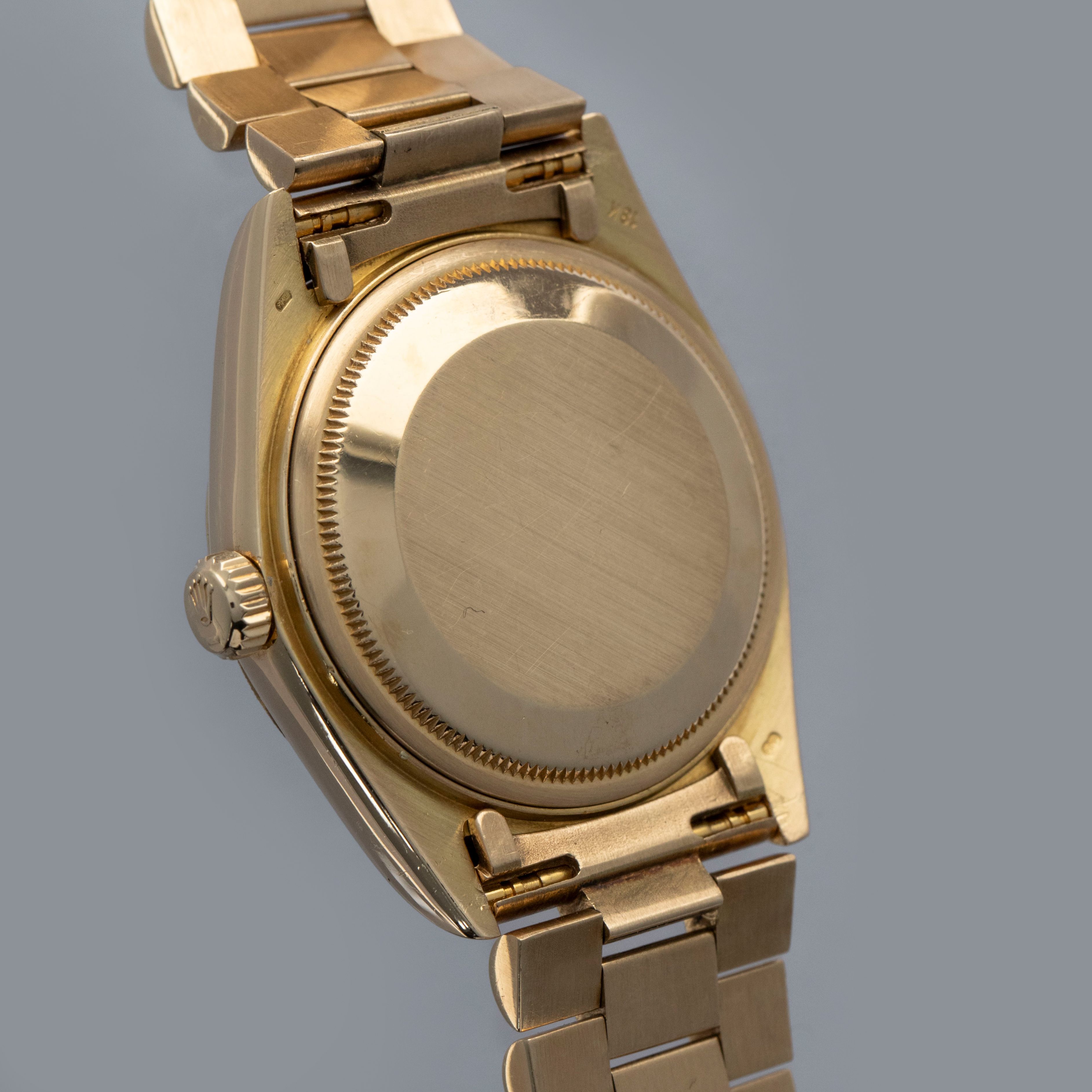 Rolex Day-Date 18078 Bark Bezel and Bracelet YG | Auctions | Loupe