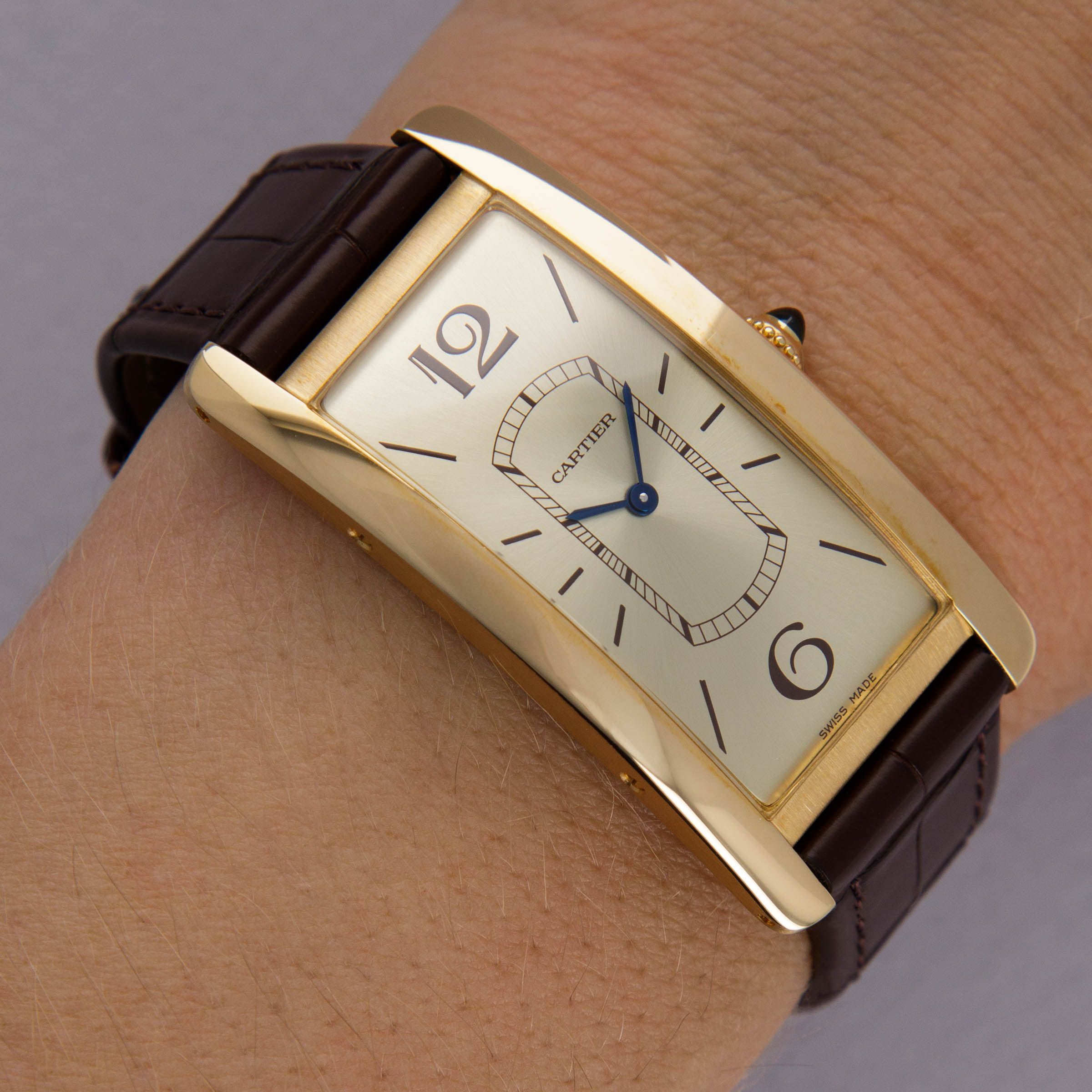 Cartier Tank Cintree WGTA0026 Champagne DIal 18k YG | Auctions