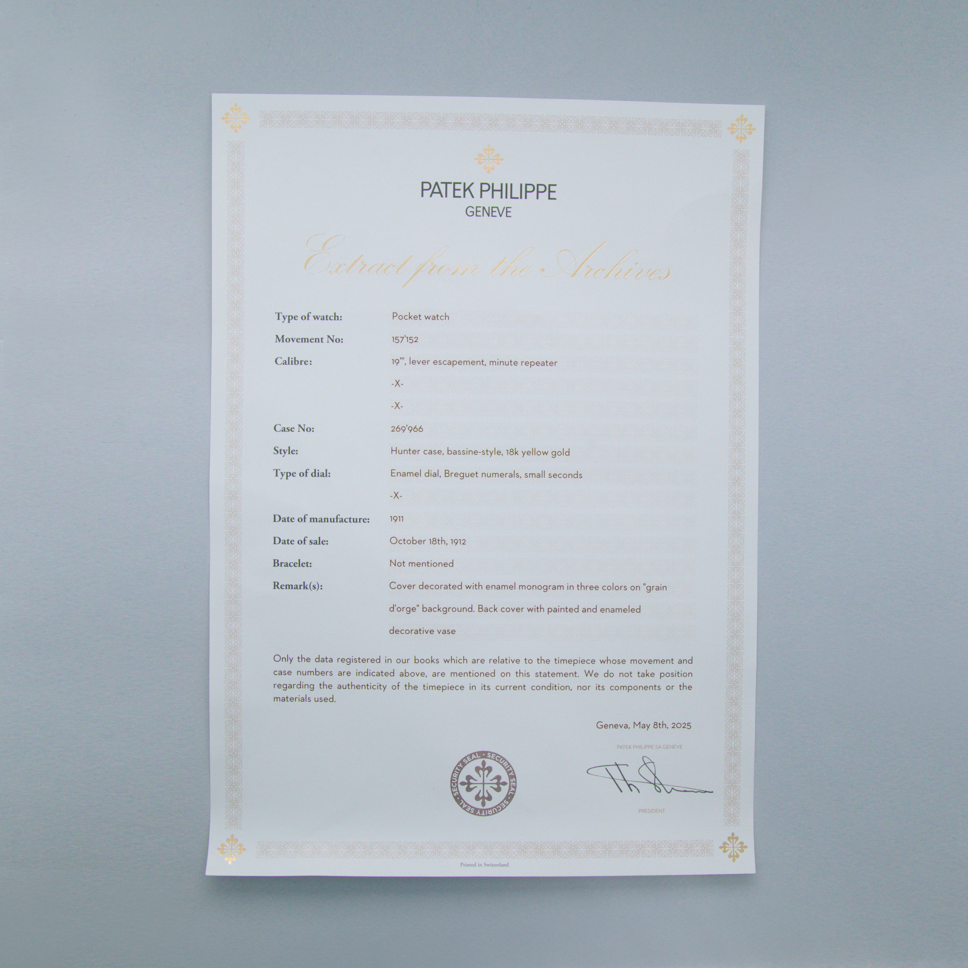 Patek Philippe Minute Repeater Hunter Case 18k YG Leónidas Plaza