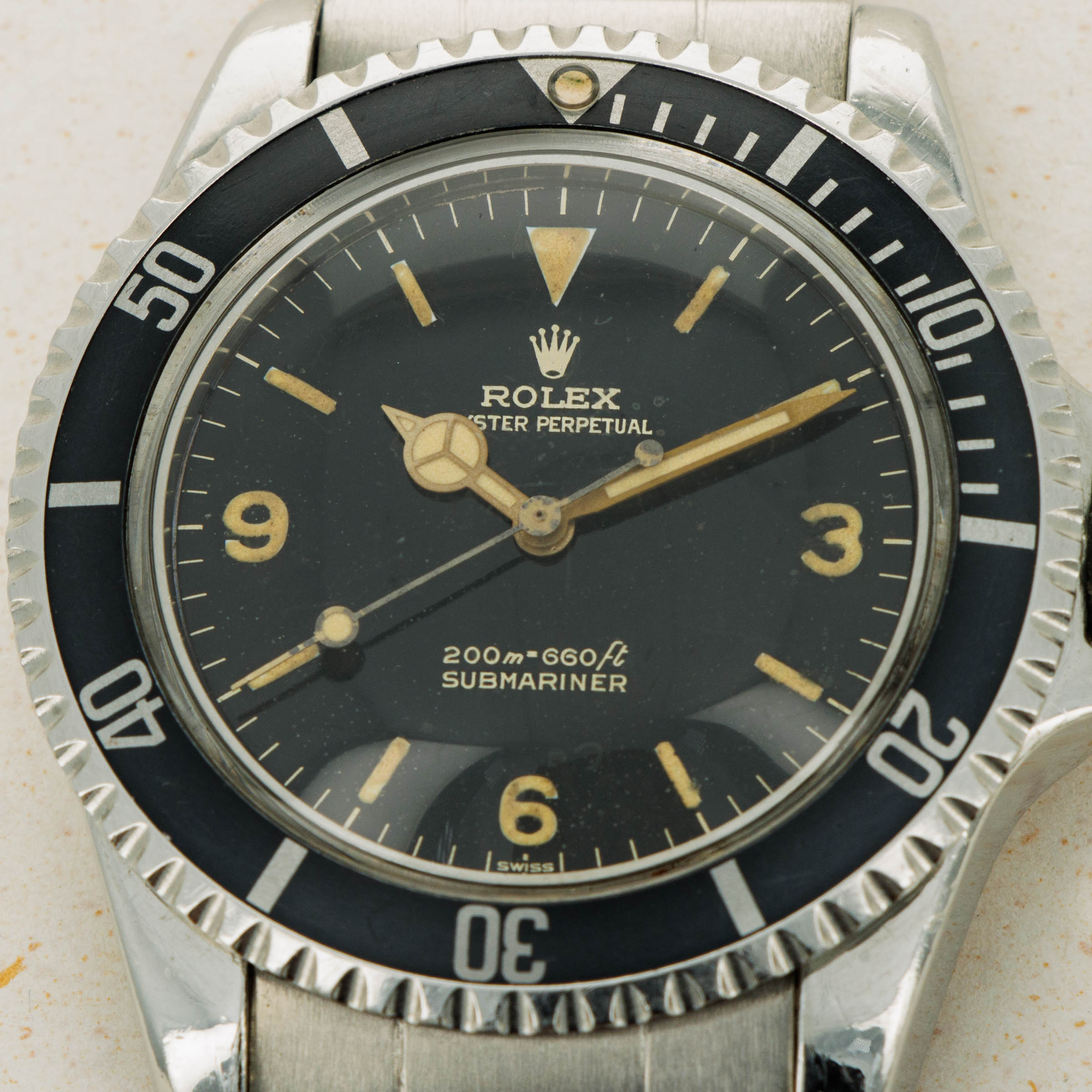 Rolex Submariner 5513 Gilt Explorer Dial KIssing L Auctions Loupe This