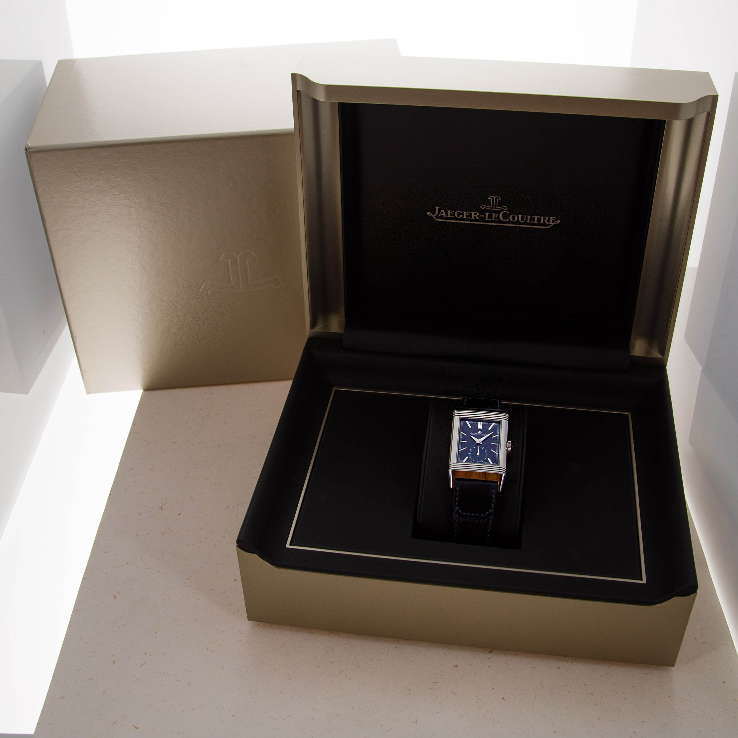 Jaeger LeCoultre Reverso Tribute Small Seconds 214.8.62 Blue Dial