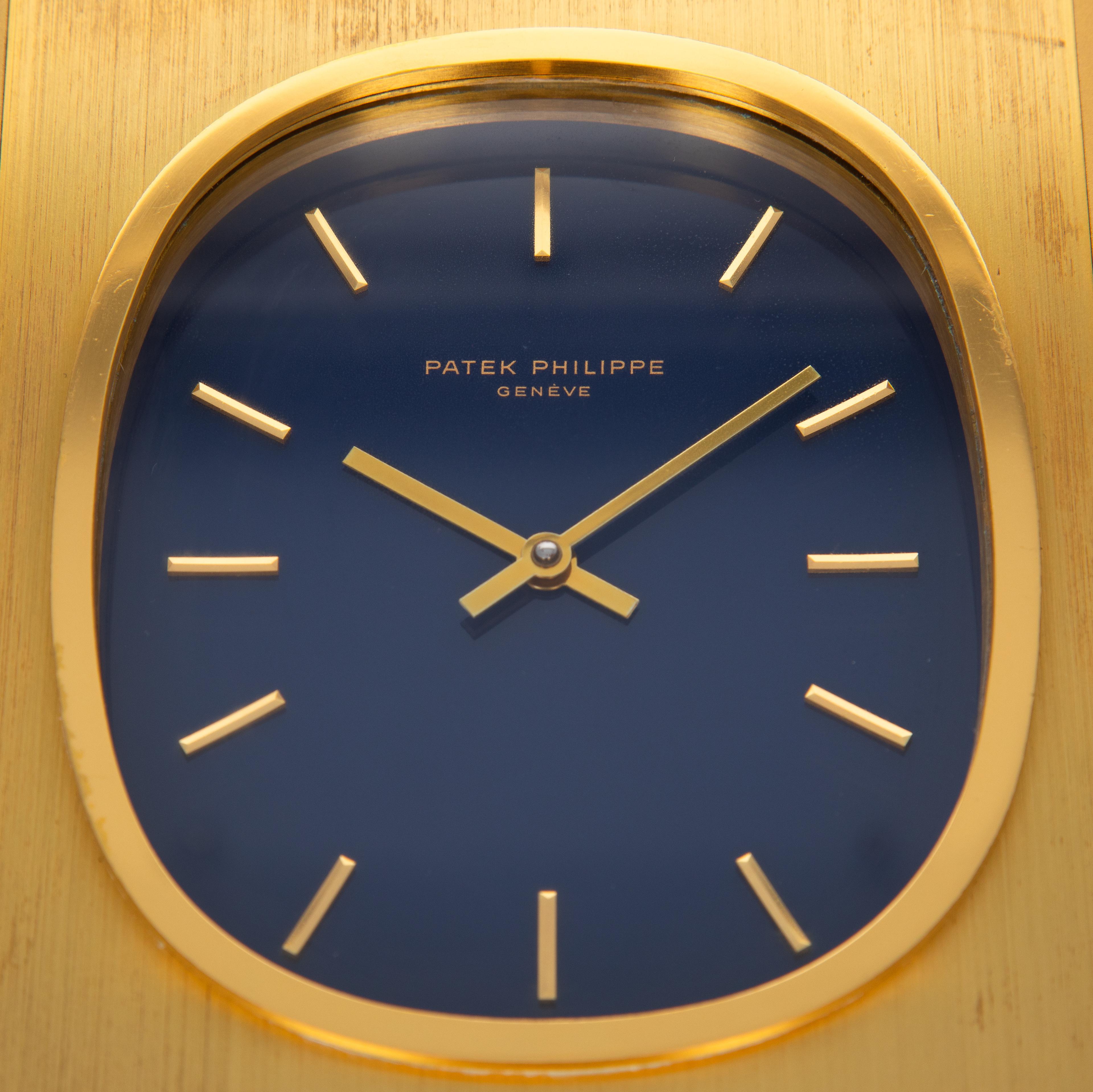 Patek Philippe Ellipse Solar Clock 1505 Blue Dial Gilded Brass 