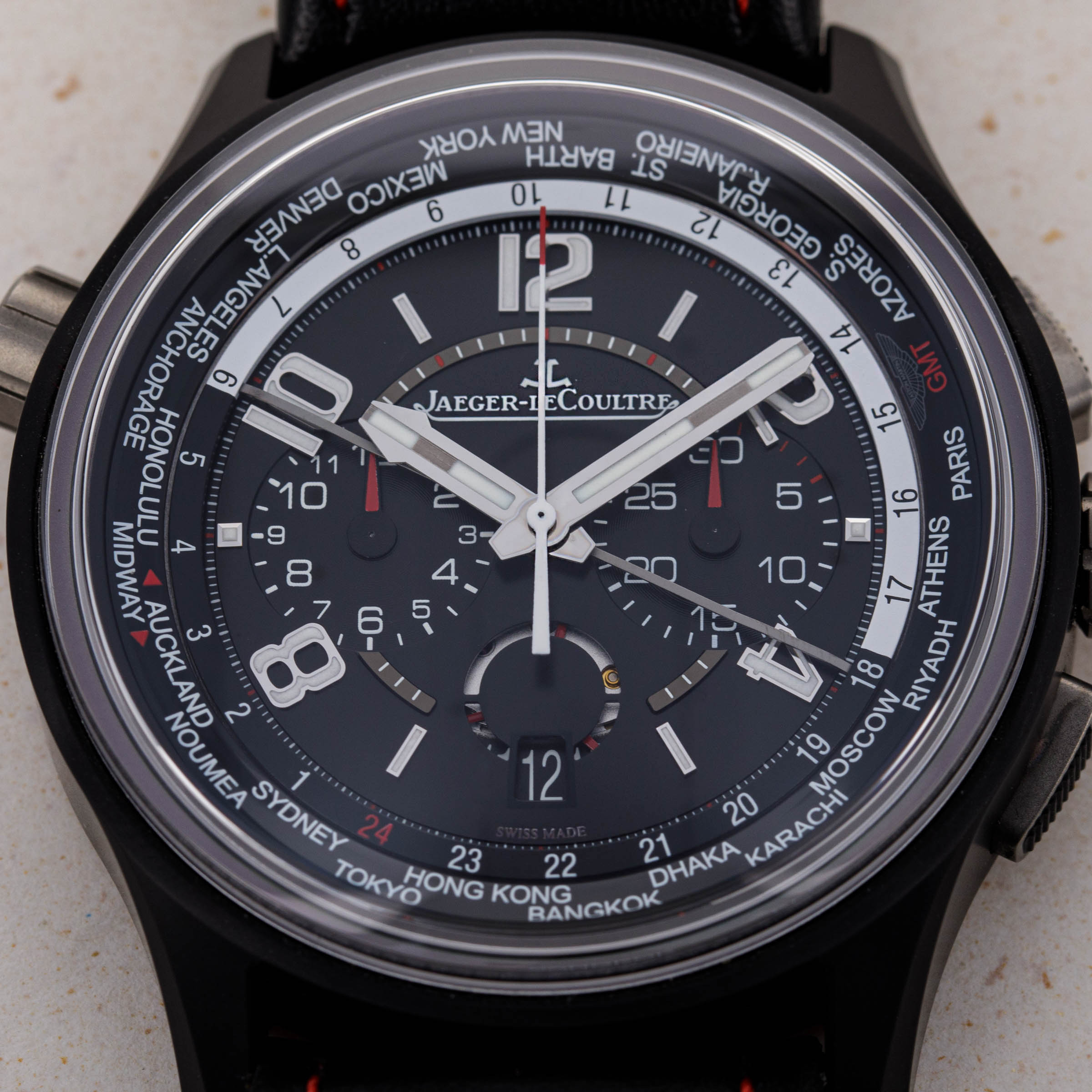 Jaeger LeCoultre AMVOX 5 Worldtime Chronograph Cermet & Titanium 