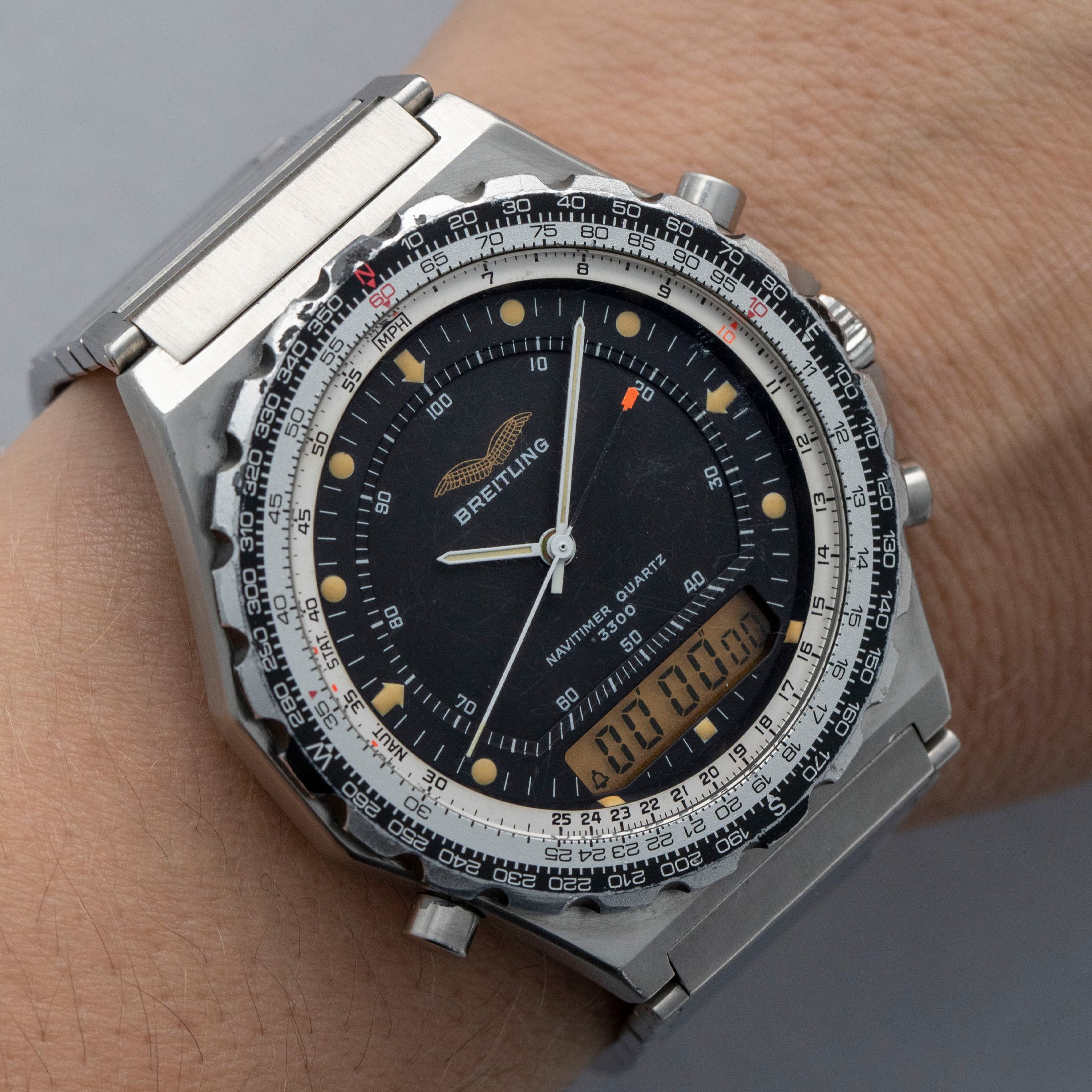 未使用 BREITLING 純正 ベルト 3300 FEET/1000M BREITLING NAVITIMER QUARTZ 3300 JUPITER PILOT Box and Booklets for