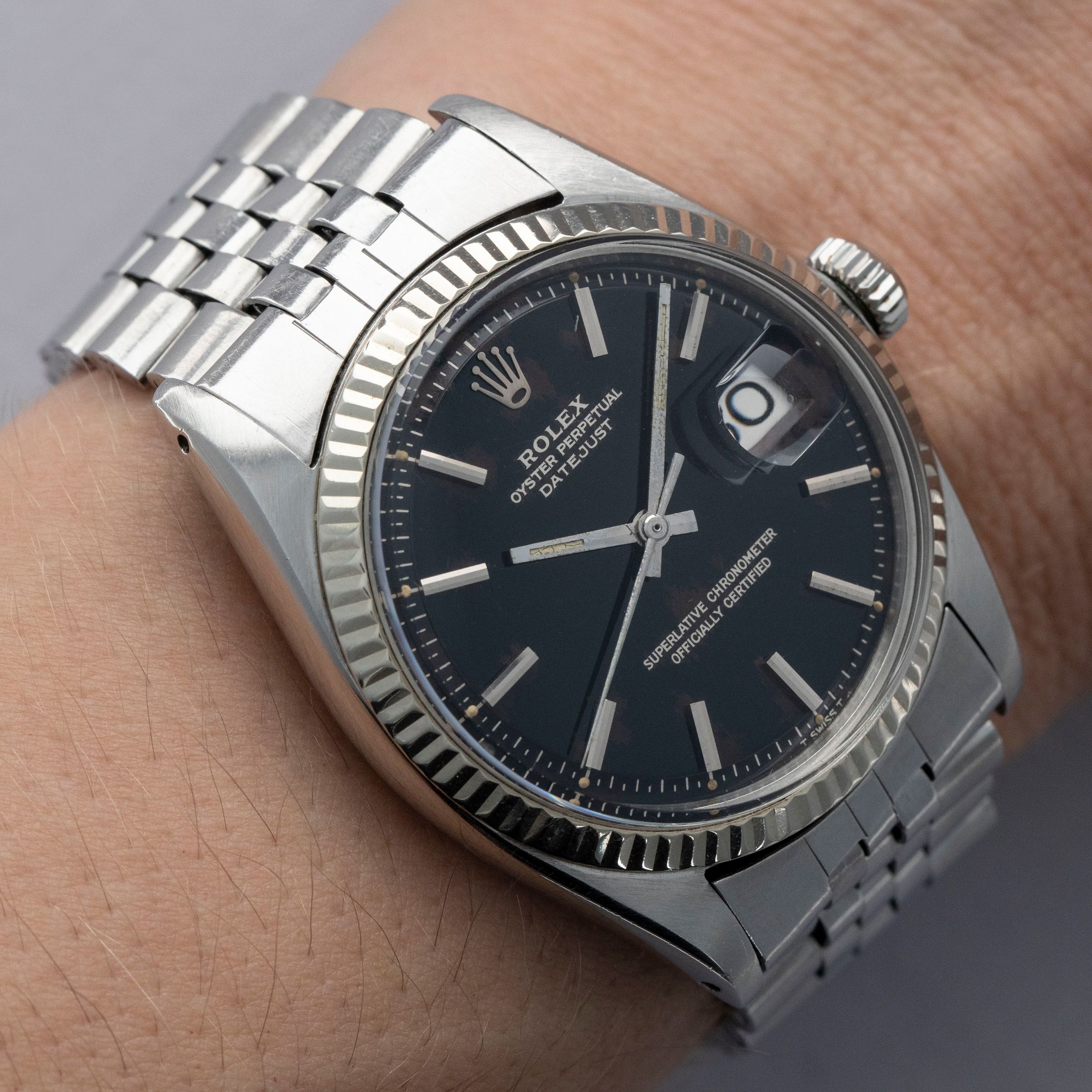 Rolex Datejust 1601 Black Gilt Dial | Auctions | Loupe This