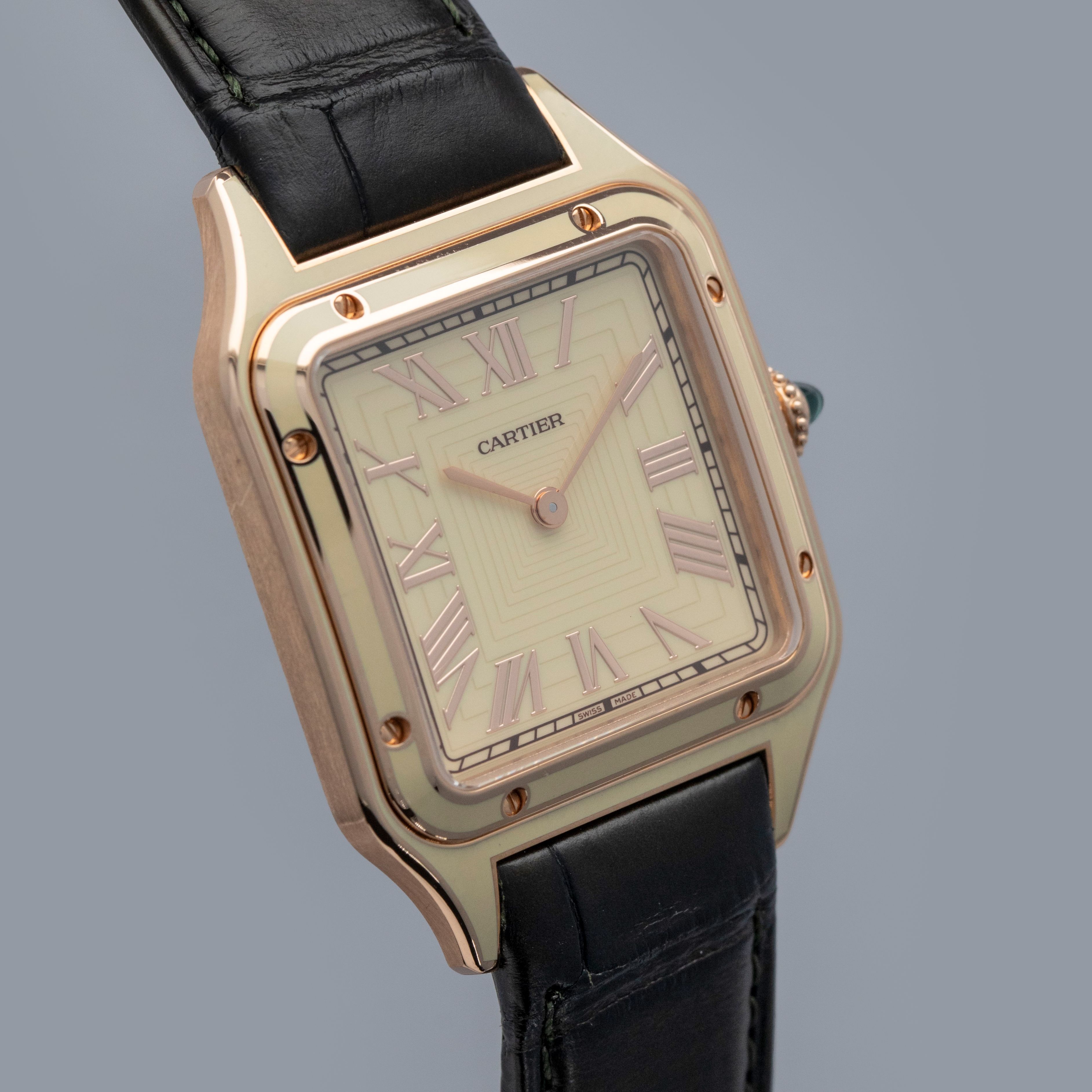 CARTIER SANTOS DUMONT CREAM LACQUERED 18K RG WGSA0054 | Auctions