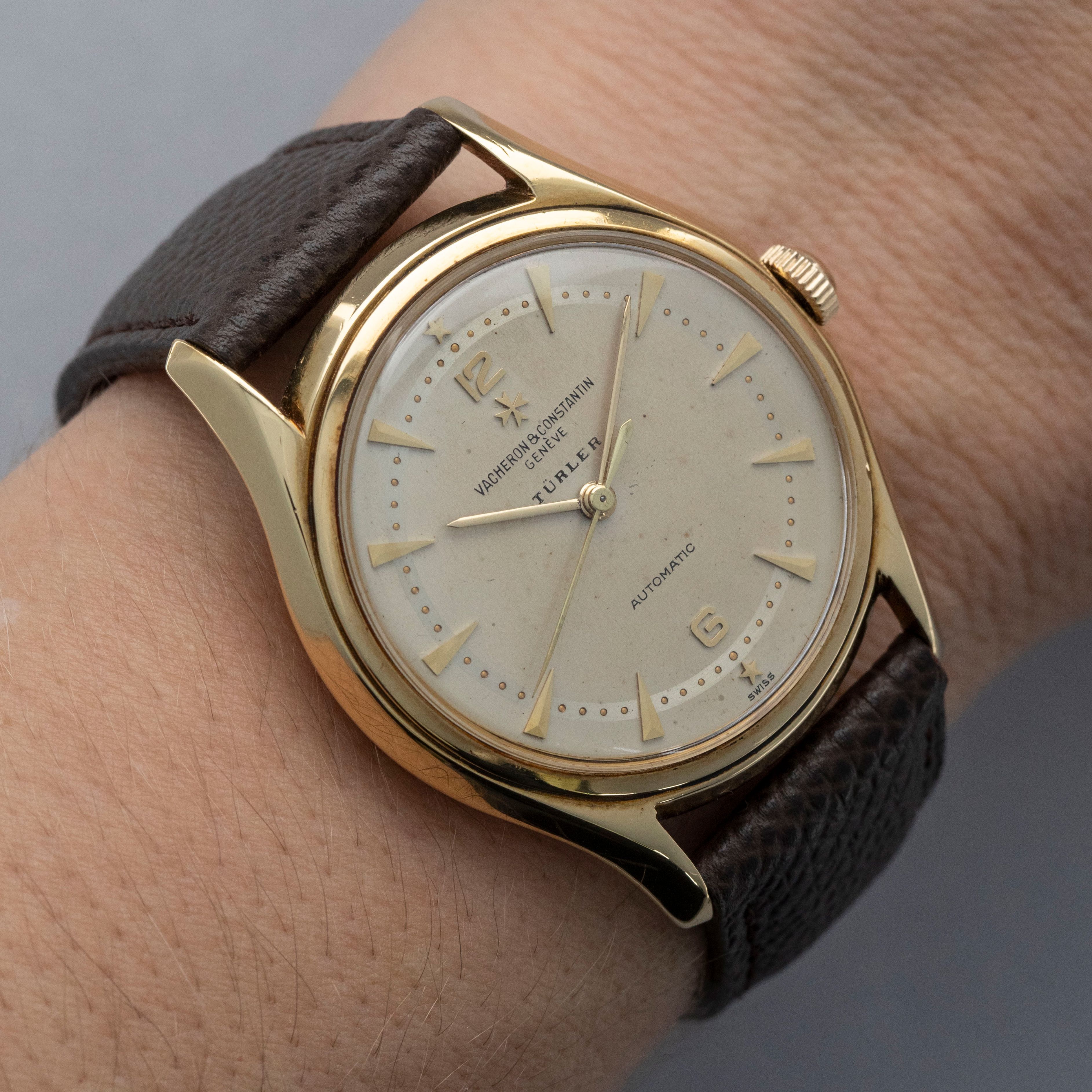 Vacheron Constantin Automatic 4906 18k YG Retailed by Turler