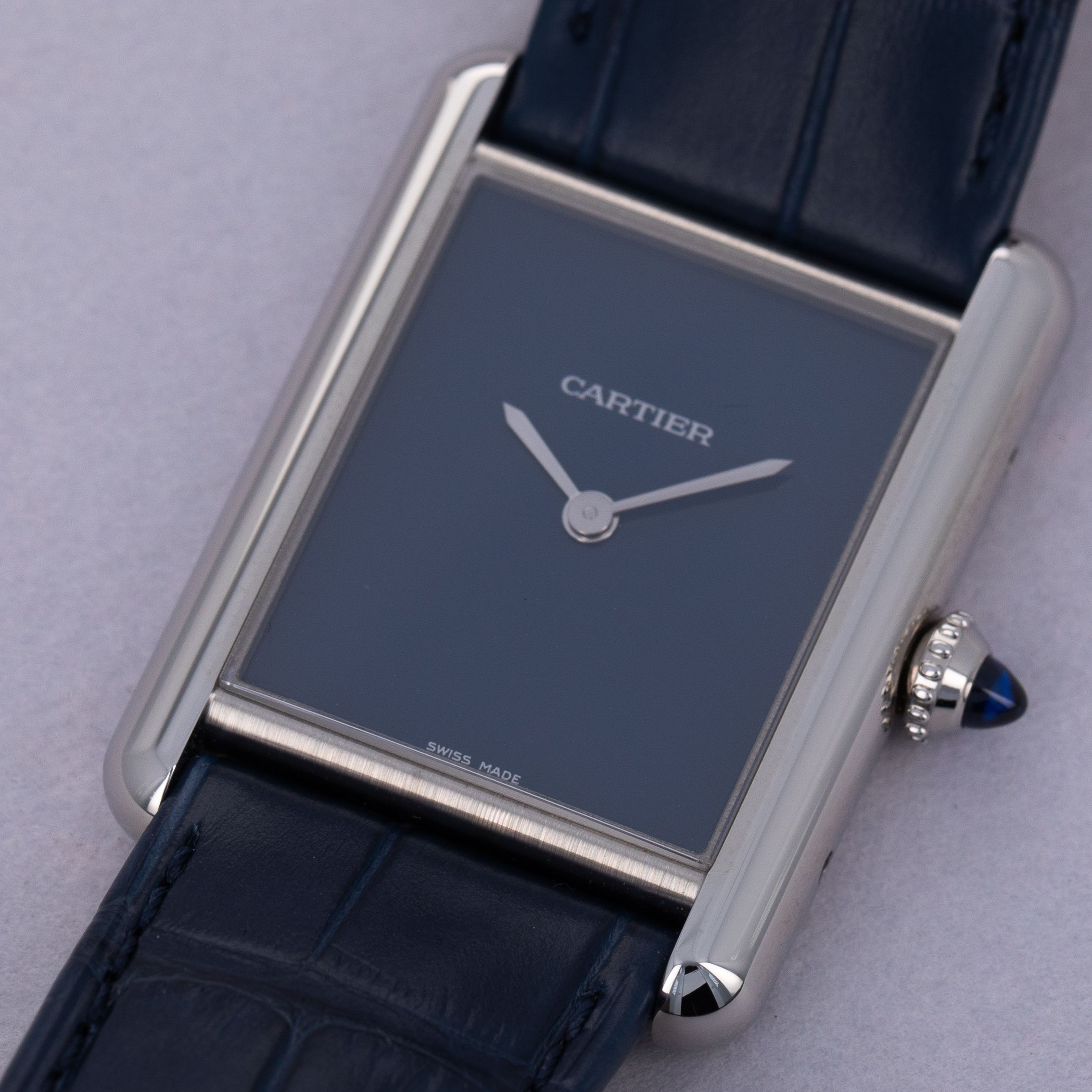 Cartier Must De Cartier WSTA0055 Tank Blue Dial Stainless