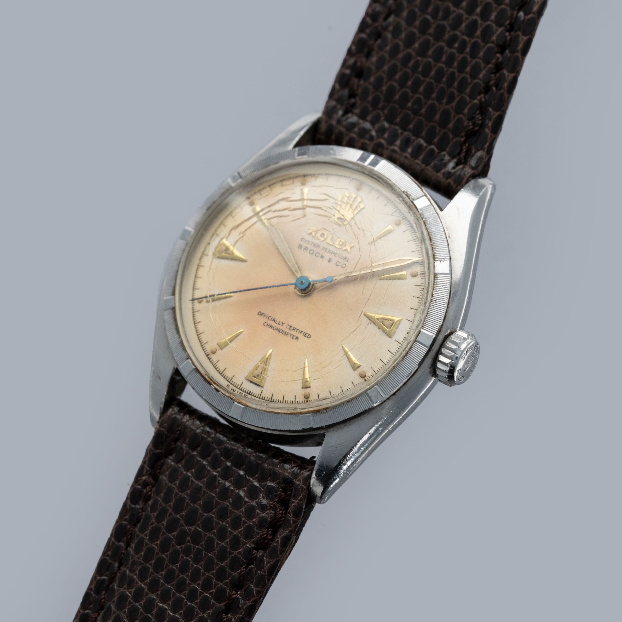 Rolex Oyster Perpetual 6085 Retailed by Brock and Co. Major Harold Rolex Oyster Perpetual 6085 Retailed by Brock and Co. Major Harold