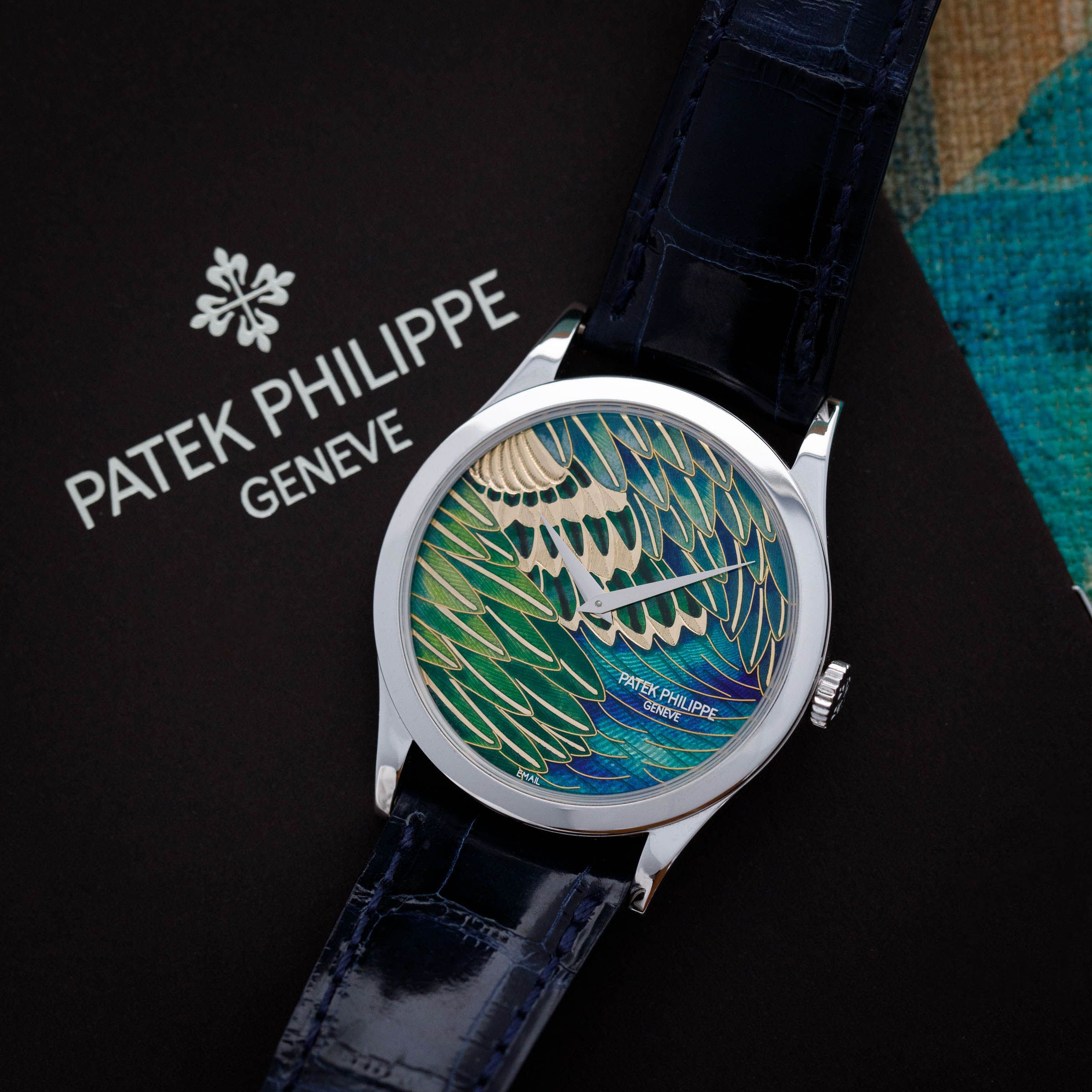 Patek Philippe Calatrava 5077P-089 Pheasant Feathers Cloisonne