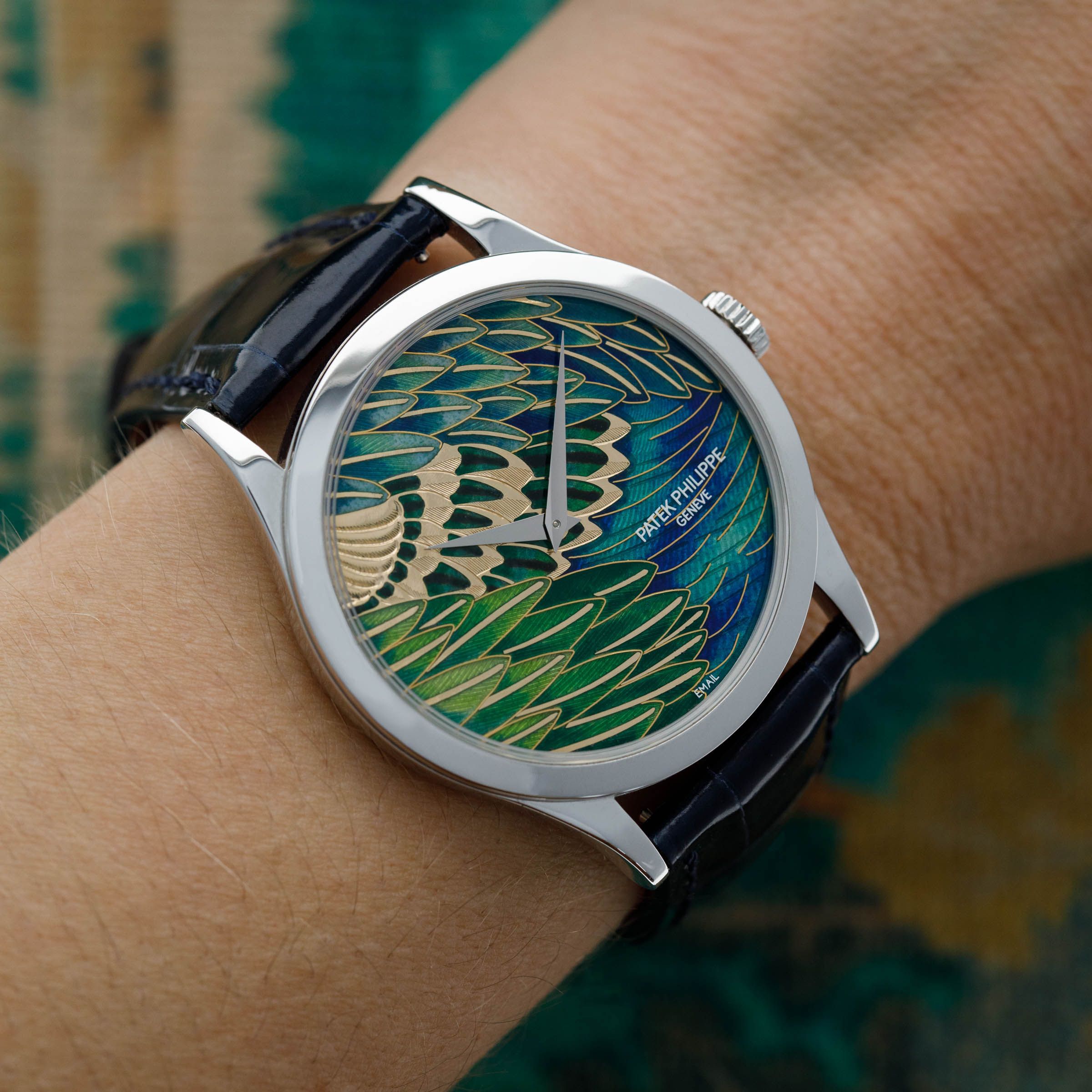 Patek Philippe Calatrava 5077P-089 Pheasant Feathers Cloisonne