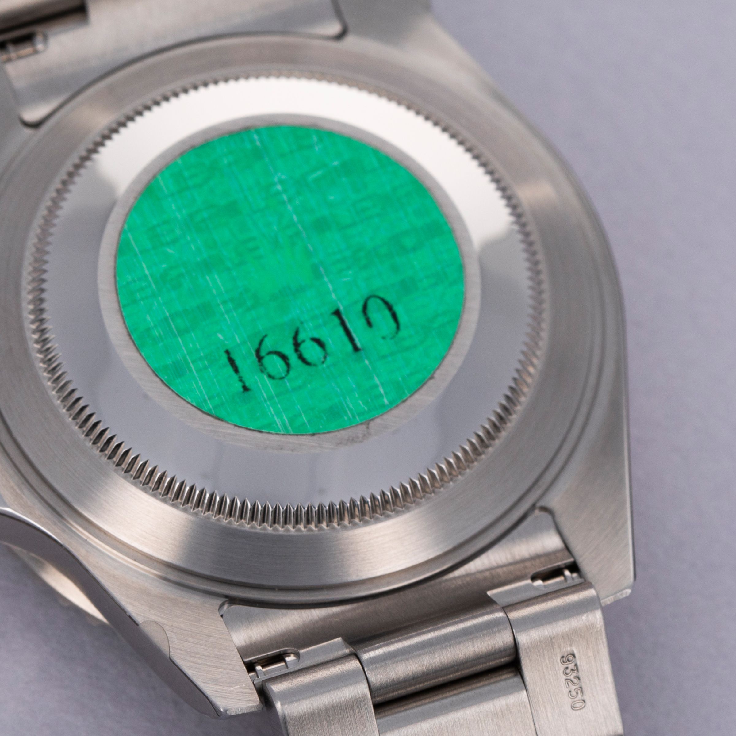 Rolex Submariner 16610LV Green Anniversary Flat Four New Old Stock