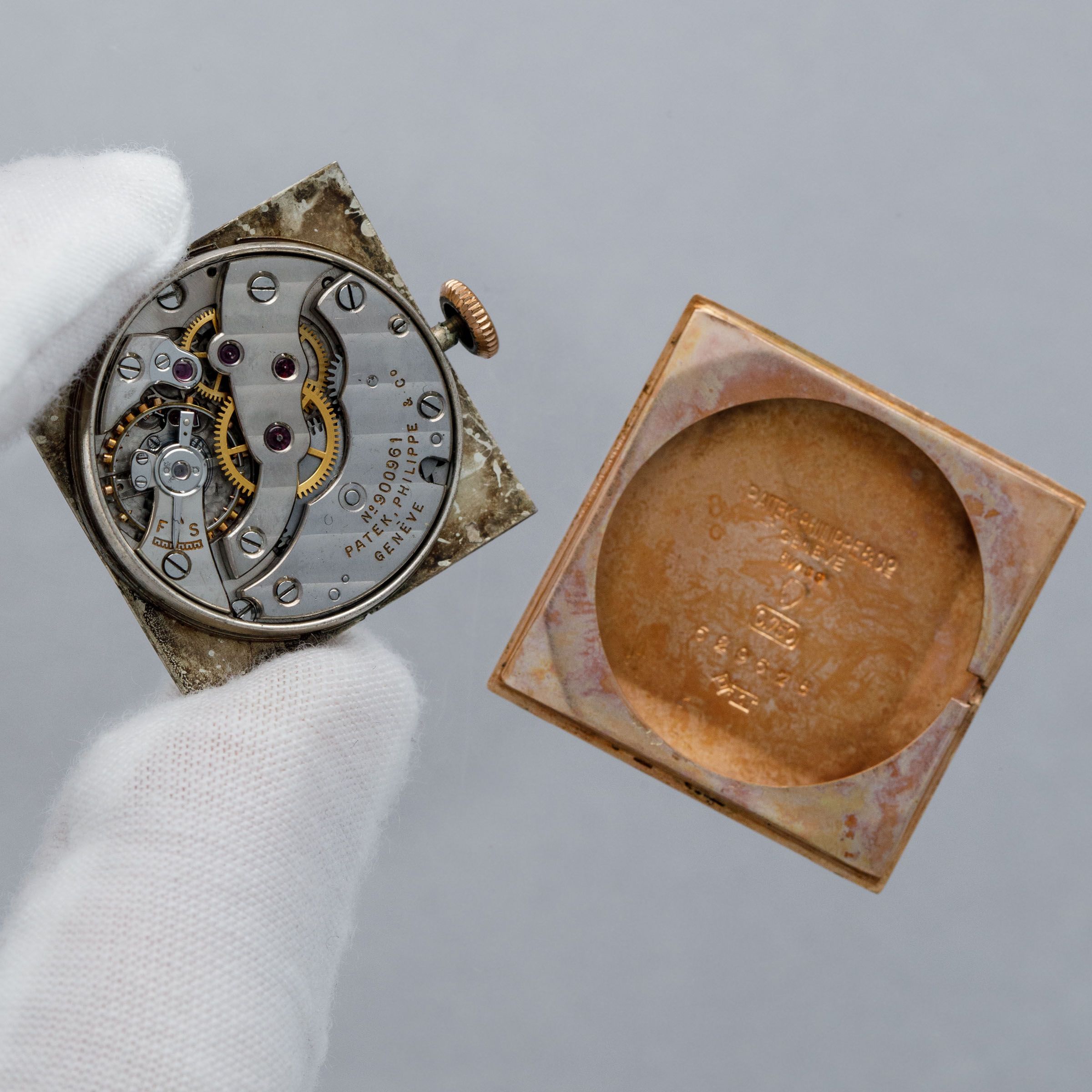 Patek Philippe 1432 Square Shaped 18k YG | Auctions | Loupe This
