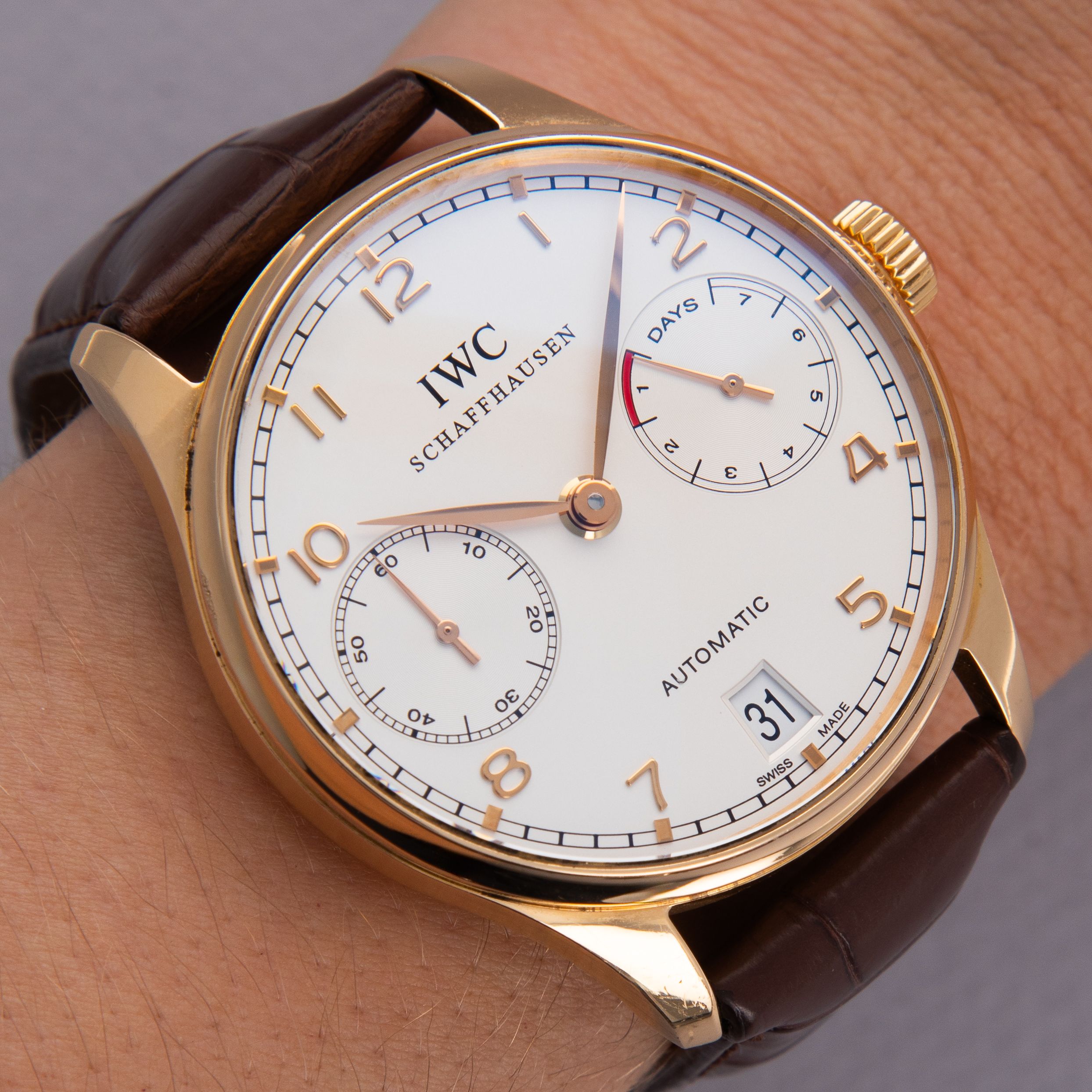 IWC Portugieser Seven Days Automatic 18k RG | Auctions | Loupe This