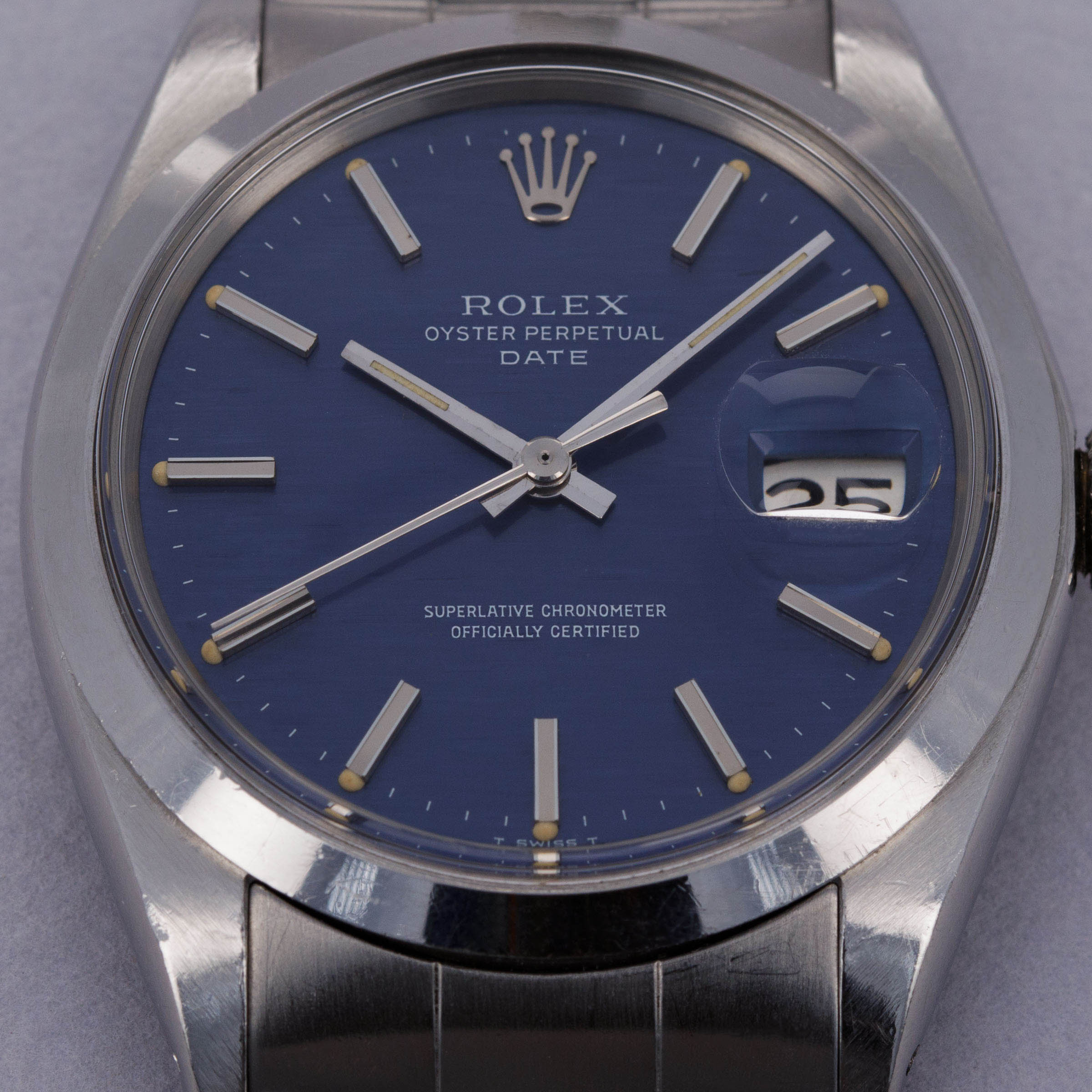 Rolex Oyster Perpetual Date 1500 Blue Mosaic Dial | Auctions