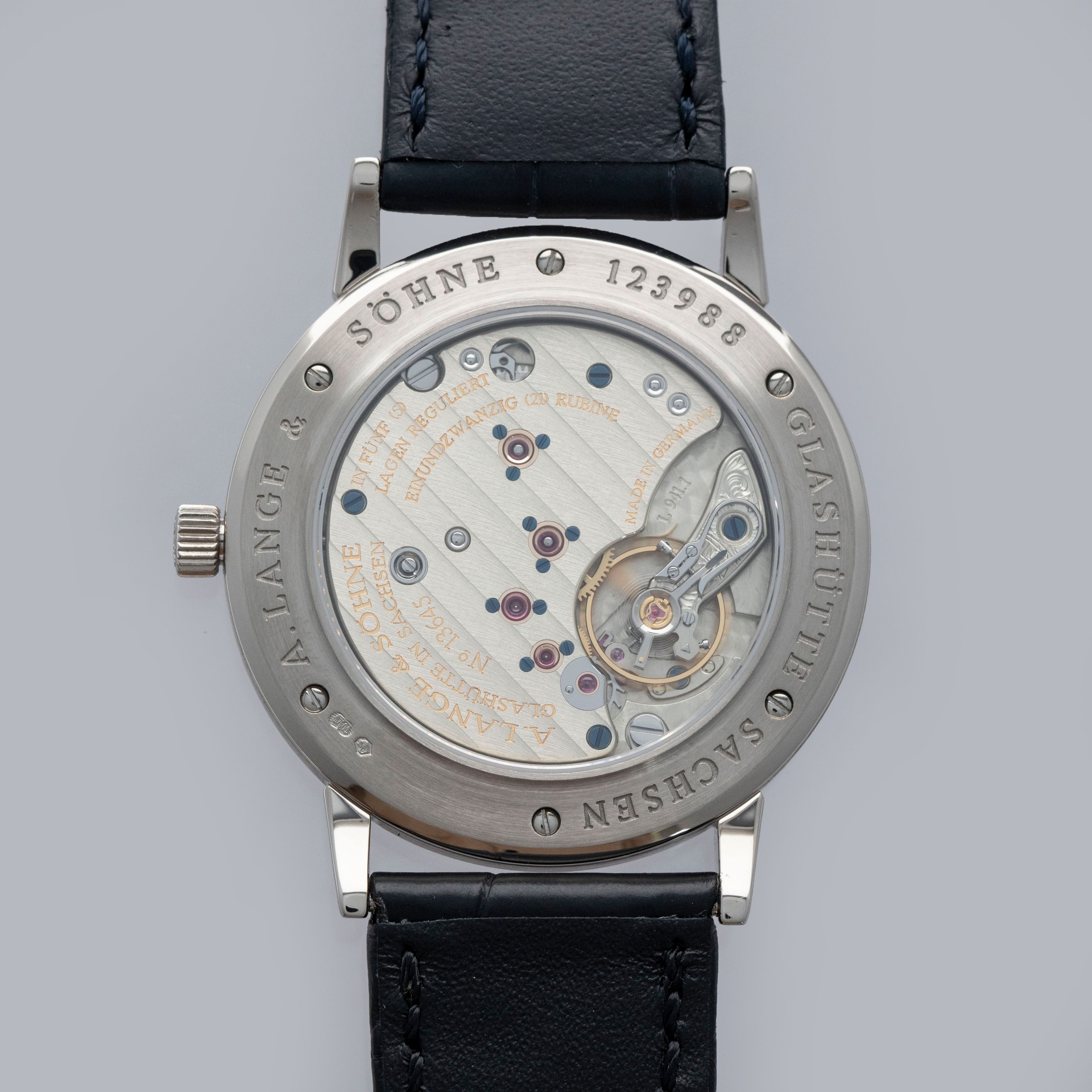A. Lange & Sohne 1815 206.027 Blue Dial 18k WG | Auctions | Loupe This