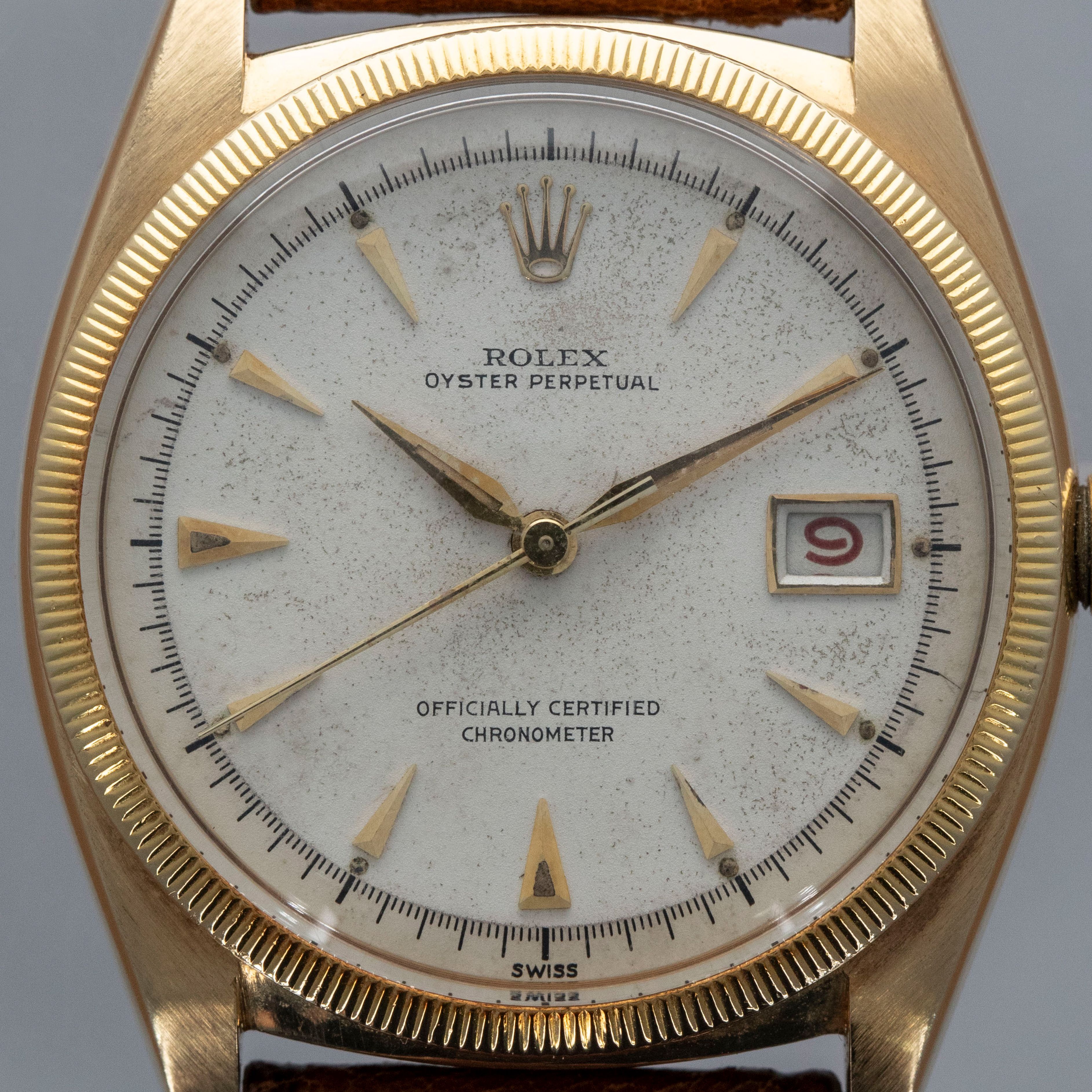 Rolex Oyster Perpetual Datejust 6305 Ovettone 18k YG | Auctions