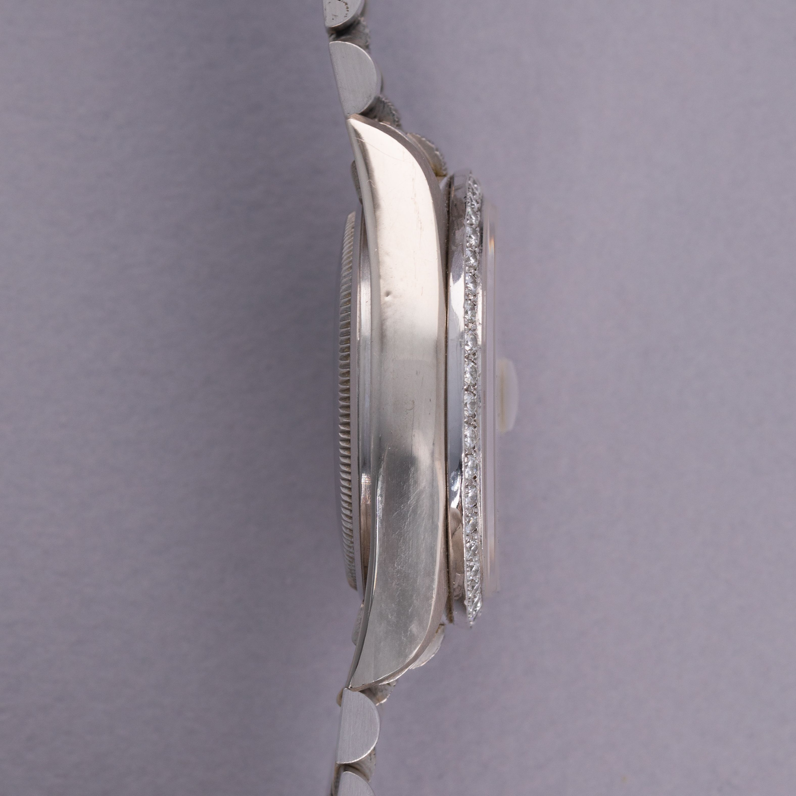 Rolex Day-Date 18049 Diamond Dial and Bezel Bark Bracelet 18k WG