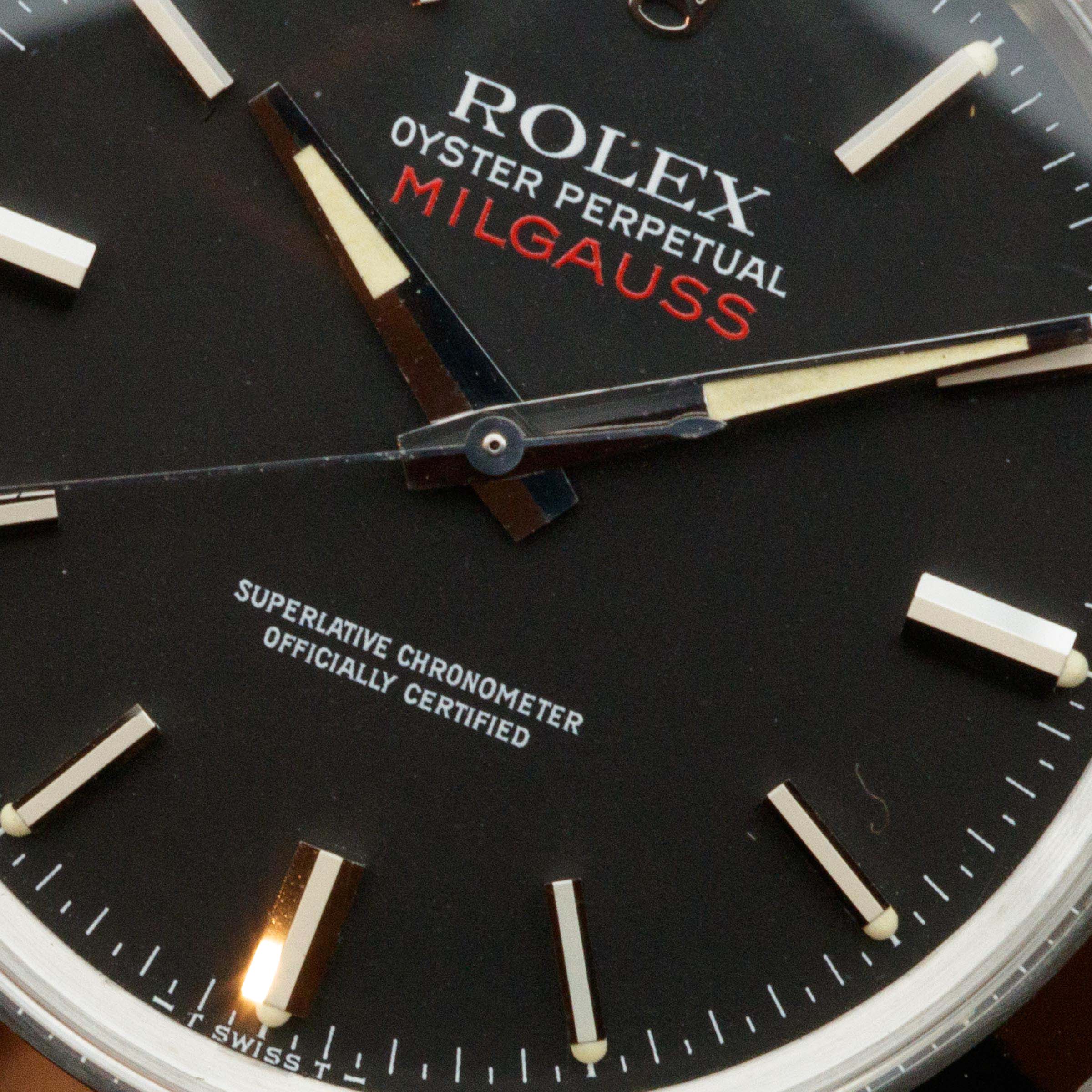 Rolex Milgauss 1019 Black Dial NOS Box Papers Auctions Loupe