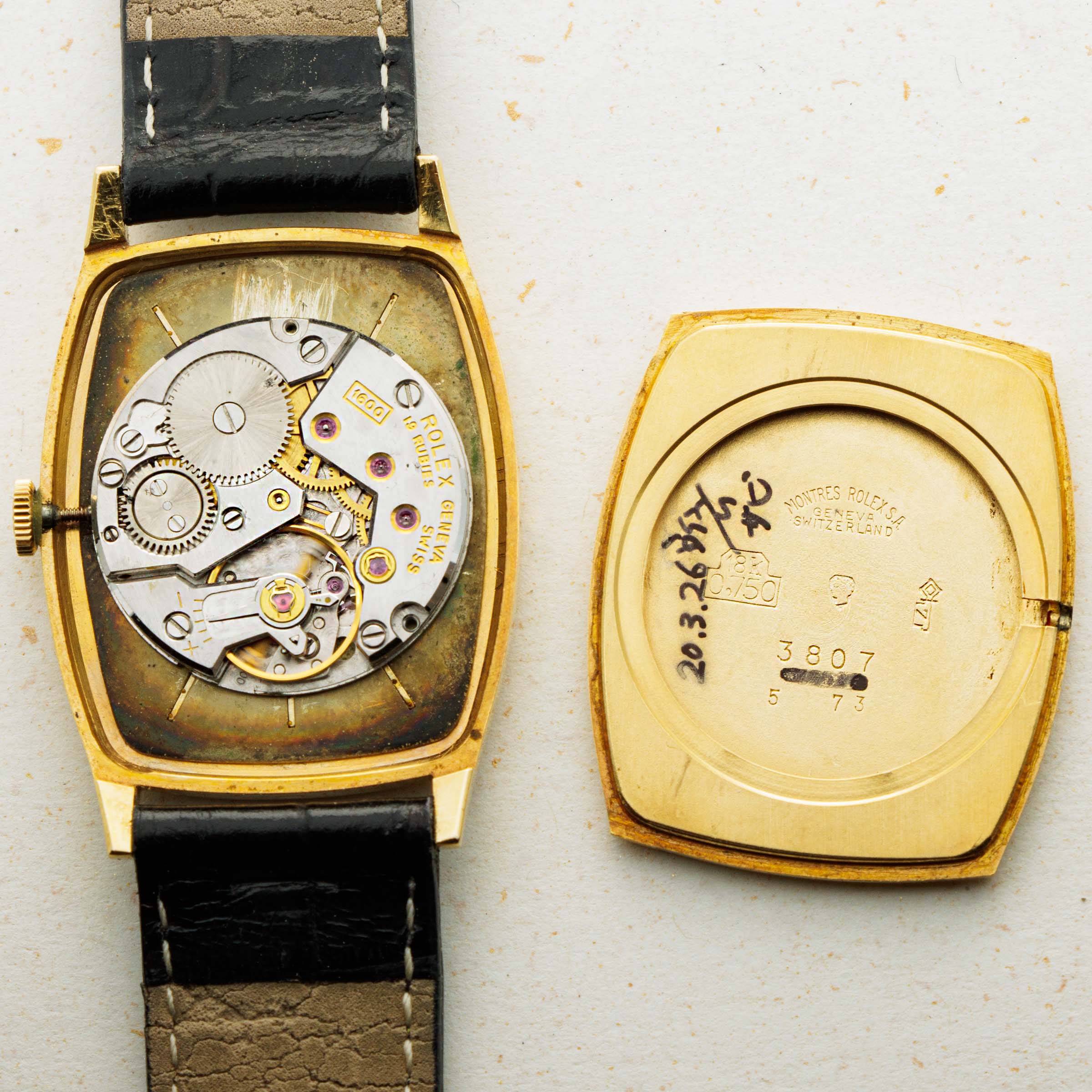 Rolex Cellini 3807 Tonneau 18k YG | Auctions | Loupe This
