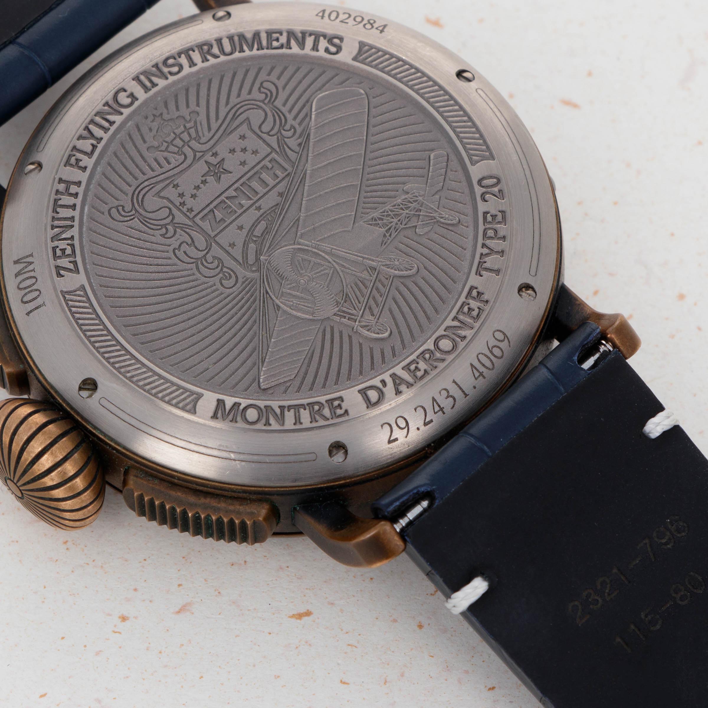 Zenith Pilot Montre D' Aeronef Type 20 Chronograph Arabic Dial